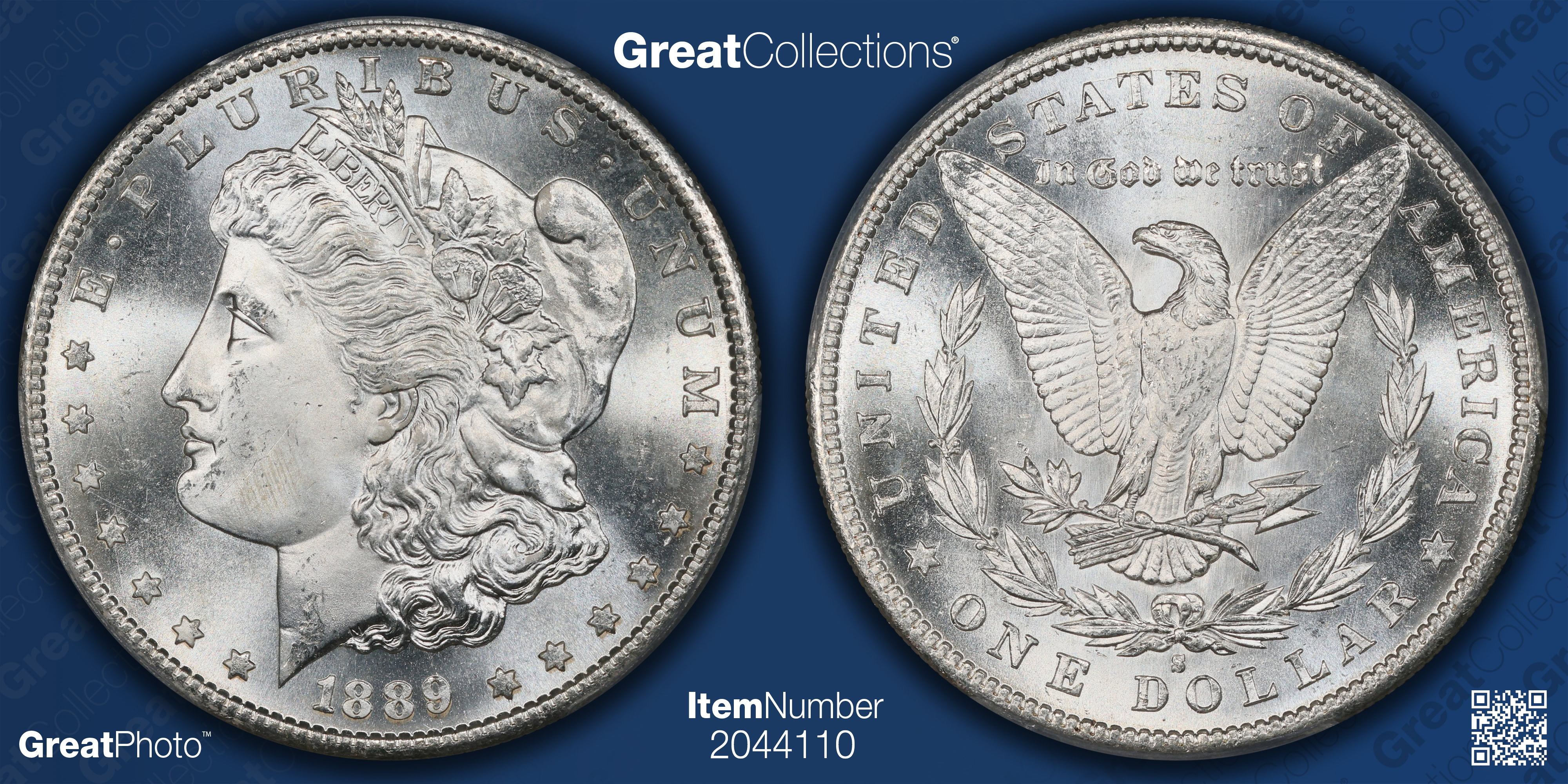 1889-S Morgan Silver Dollar PCGS MS-66+ (CAC Green) (Item 2044110