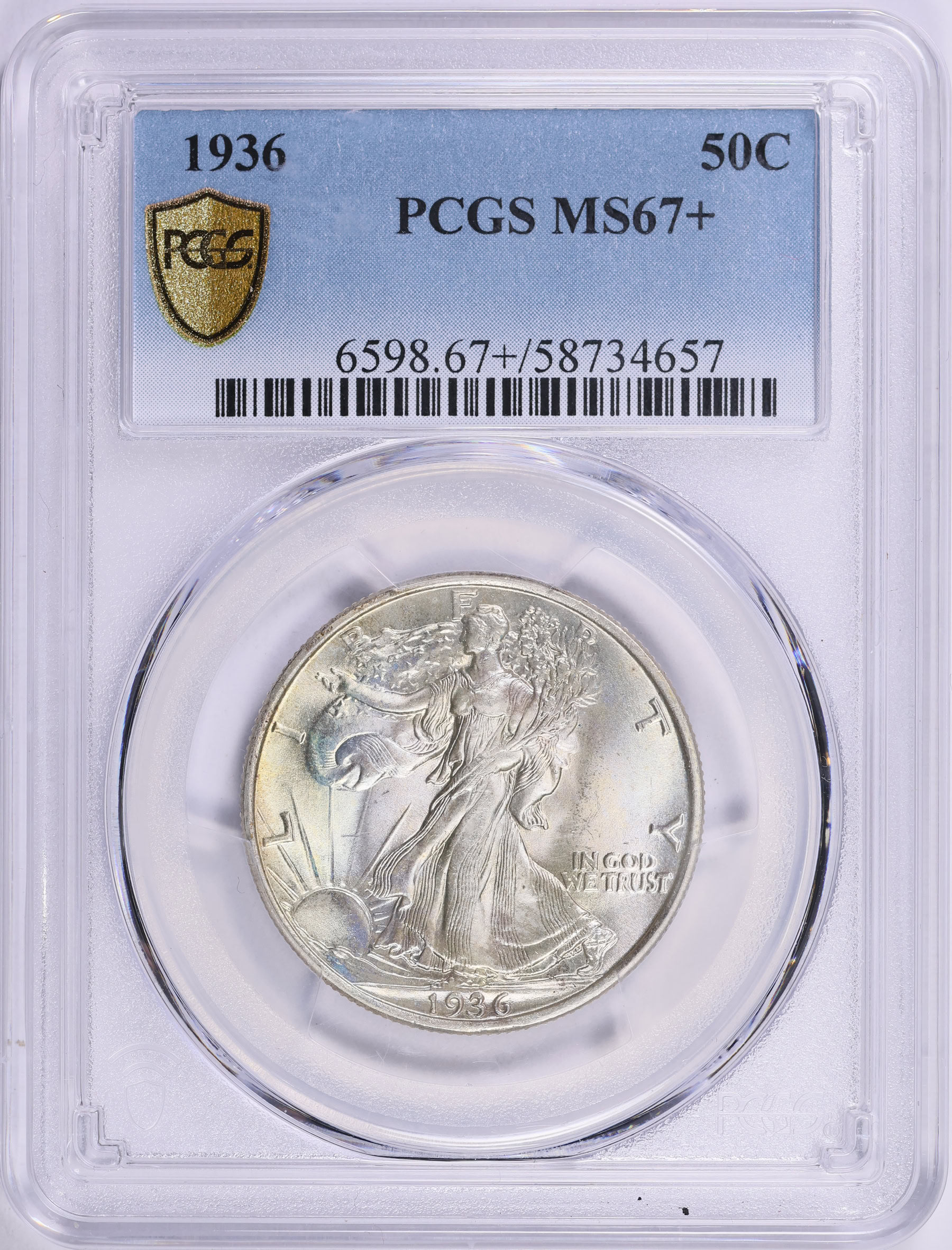 1936 Walking Liberty Half Dollar PCGS MS-67+ (Toned) (Item 2044121