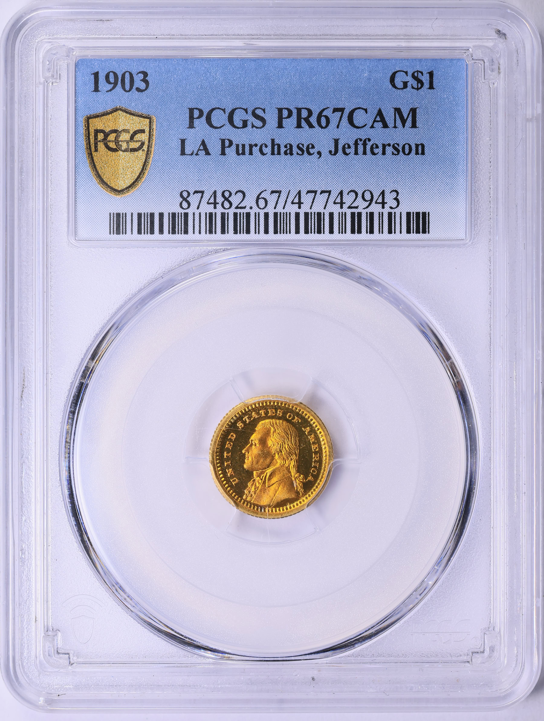 1903 Louisiana Purchase Exposition, Jefferson Gold Dollar PCGS