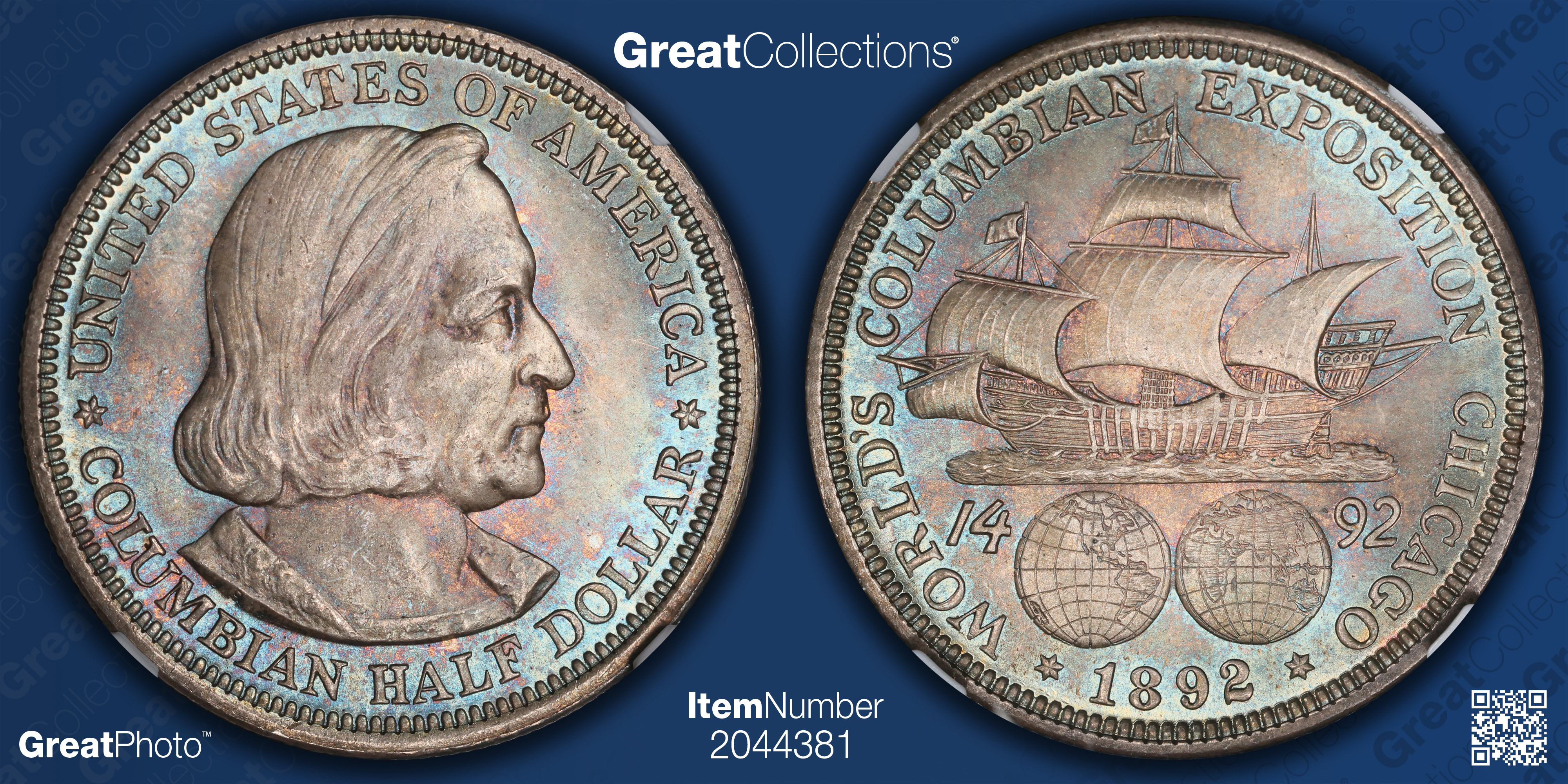 1892 World Columbian Exposition Half Dollar NGC MS-67 (Item