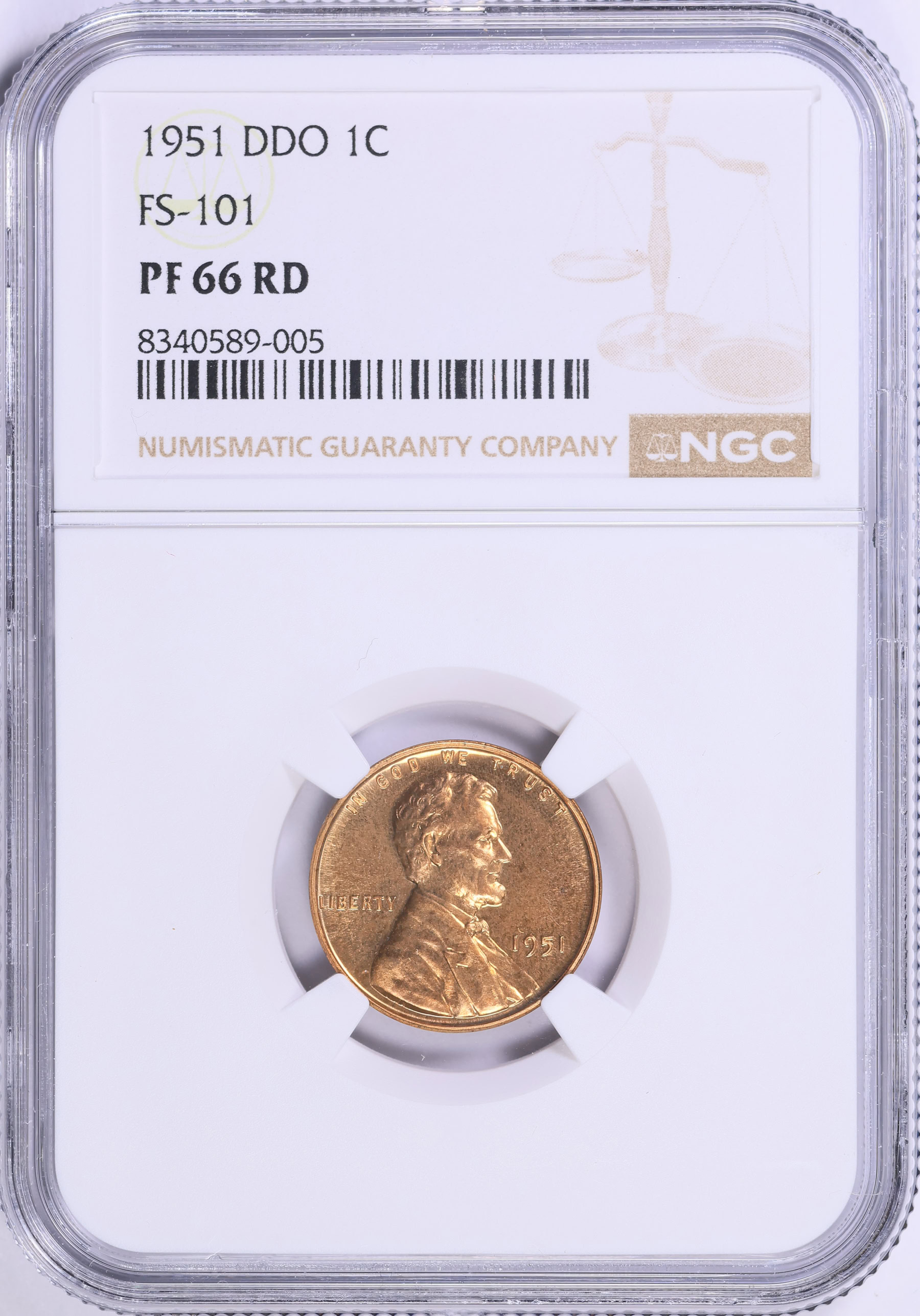 1951 Lincoln Cent Doubled Die Obverse FS-101 NGC Proof-66 RD (Item ...