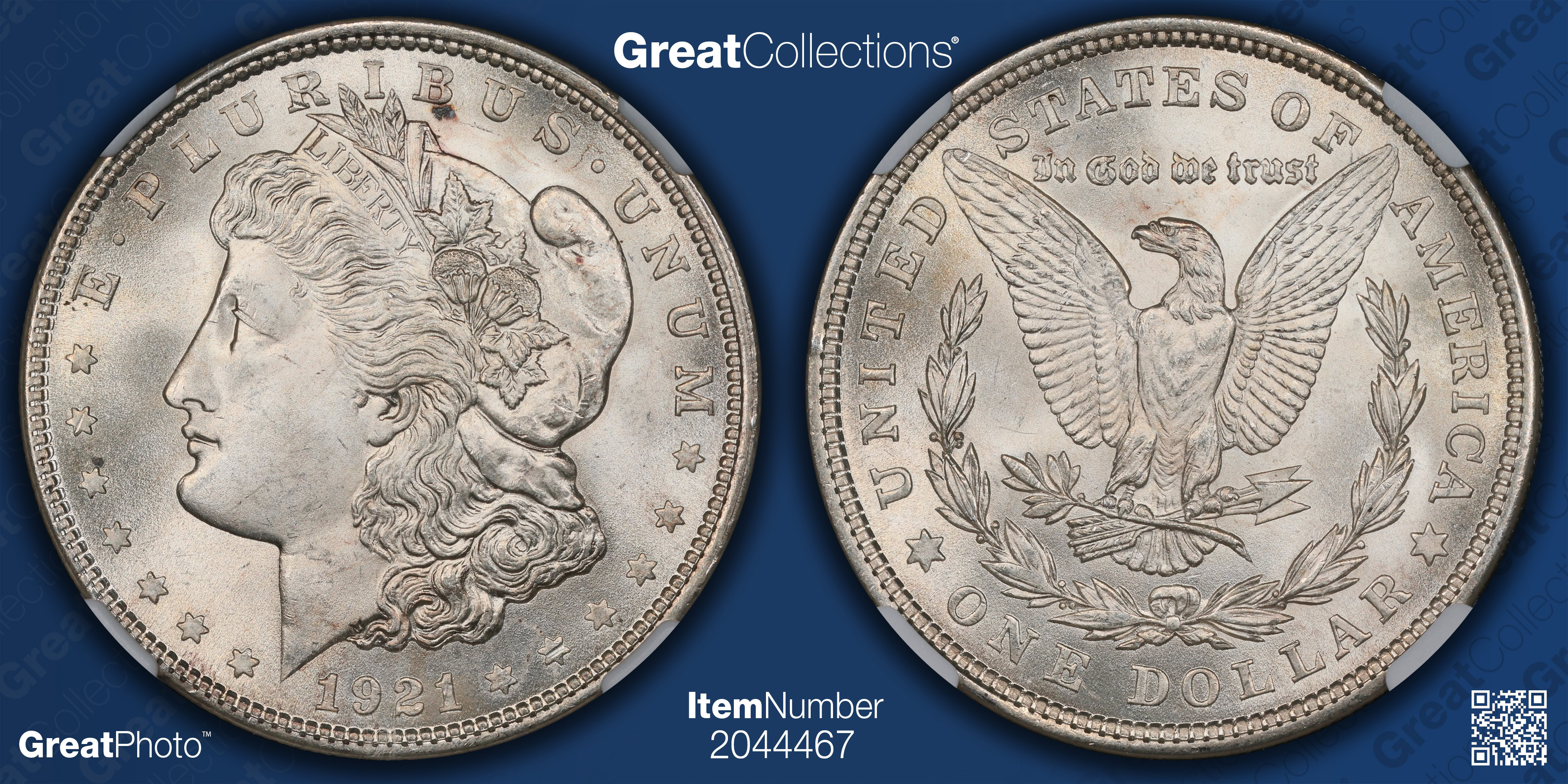 1921 Morgan Silver Dollar NGC MS-65 (CAC Green) (Item 2044467