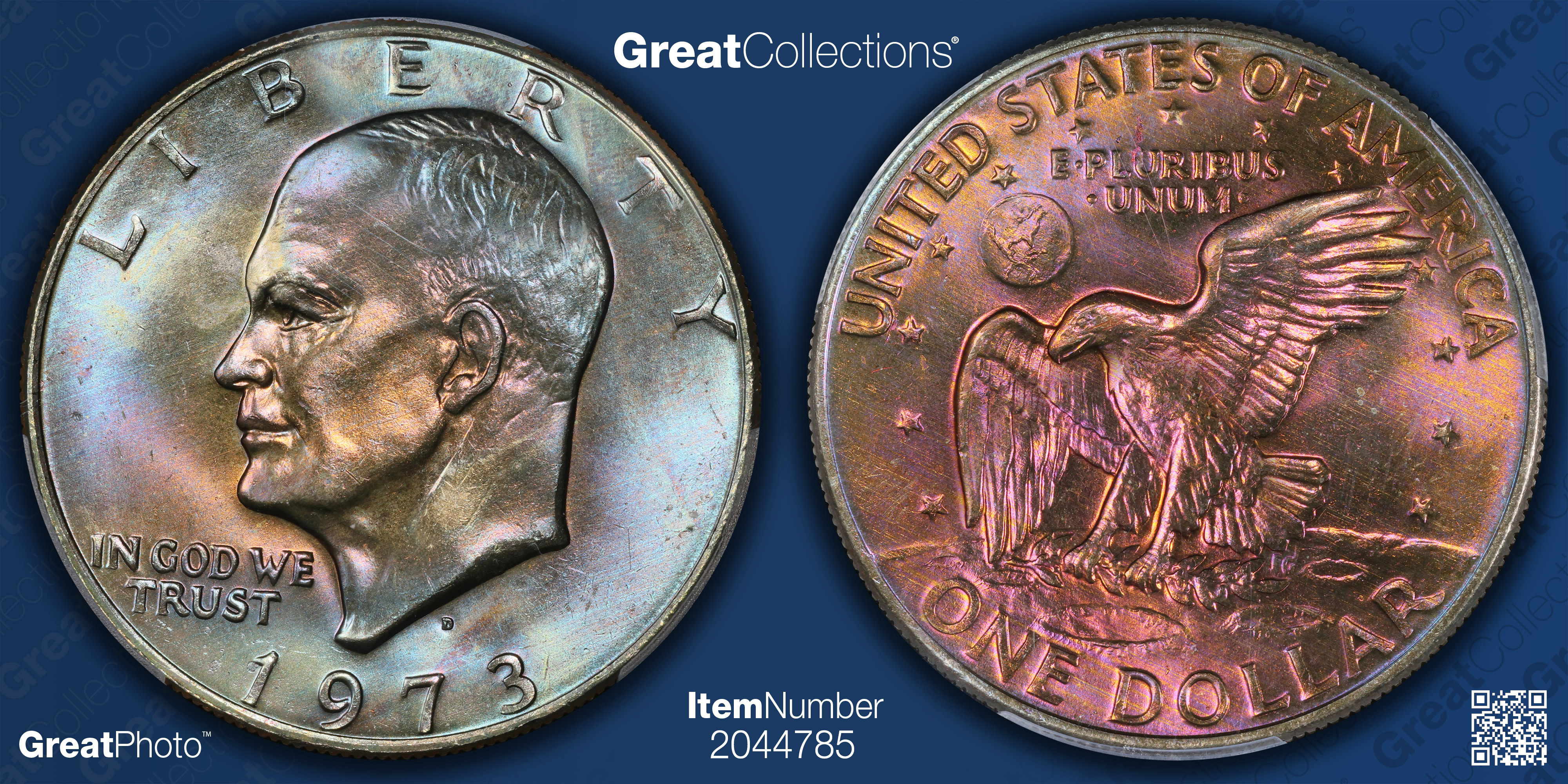 1973-D Eisenhower Dollar PCGS MS-66 (Toned) (Item 2044785