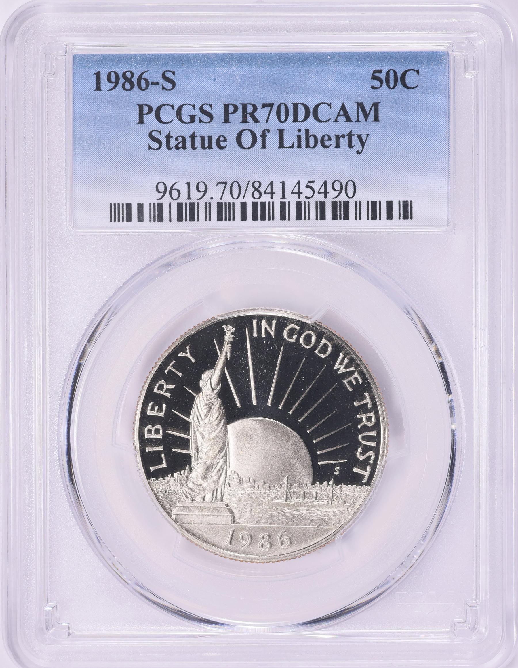 1986-S Statue of Liberty Centennial Clad Half Dollar PCGS Proof-70