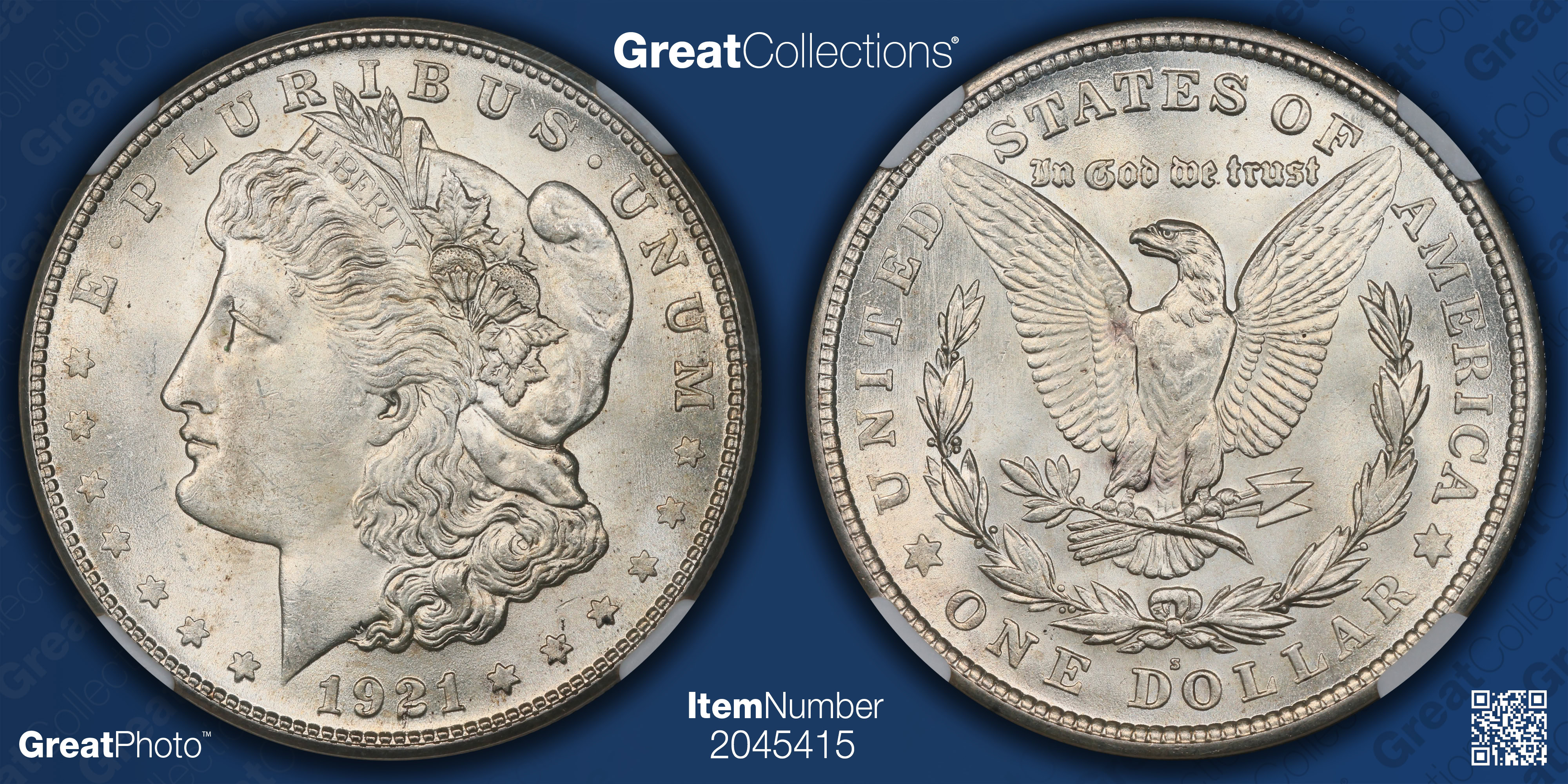 1921-S Morgan Silver Dollar NGC MS-65 (Item 2045415