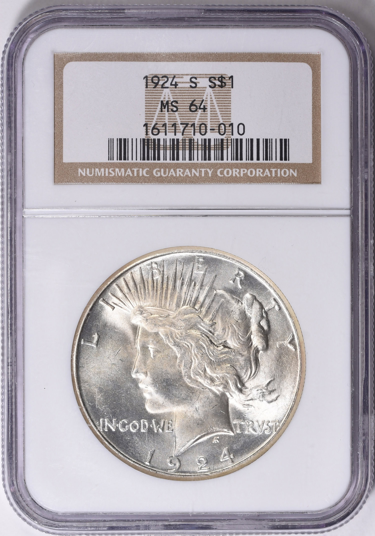 1924-S Peace Silver Dollar NGC MS-64 (Item 2045419