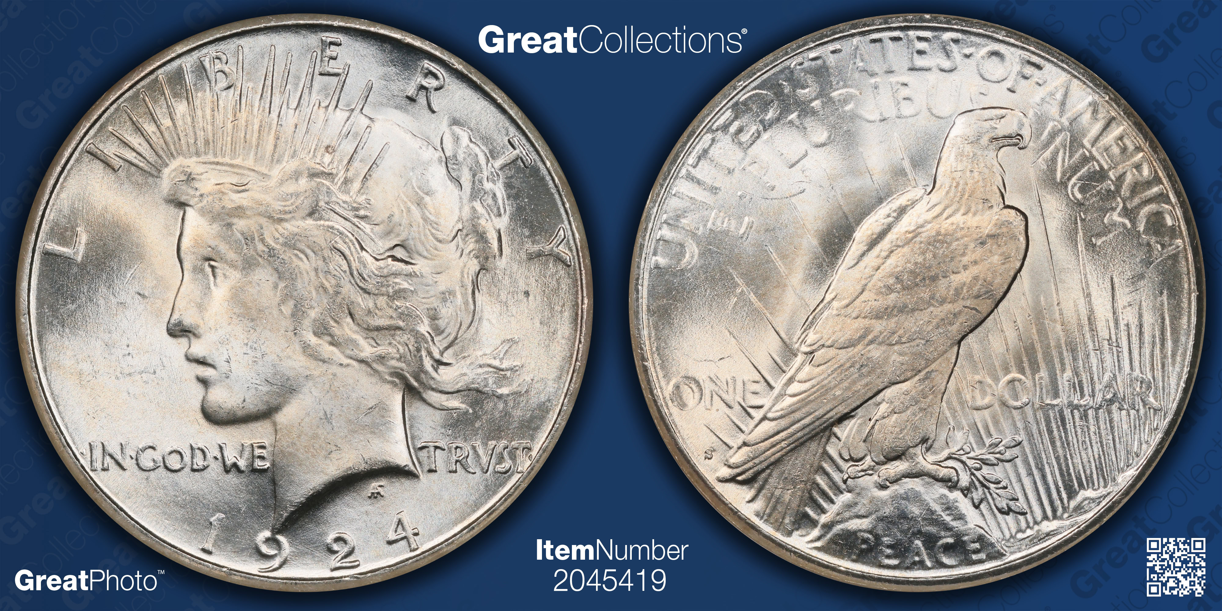 1924-S Peace Silver Dollar NGC MS-64 (Item 2045419