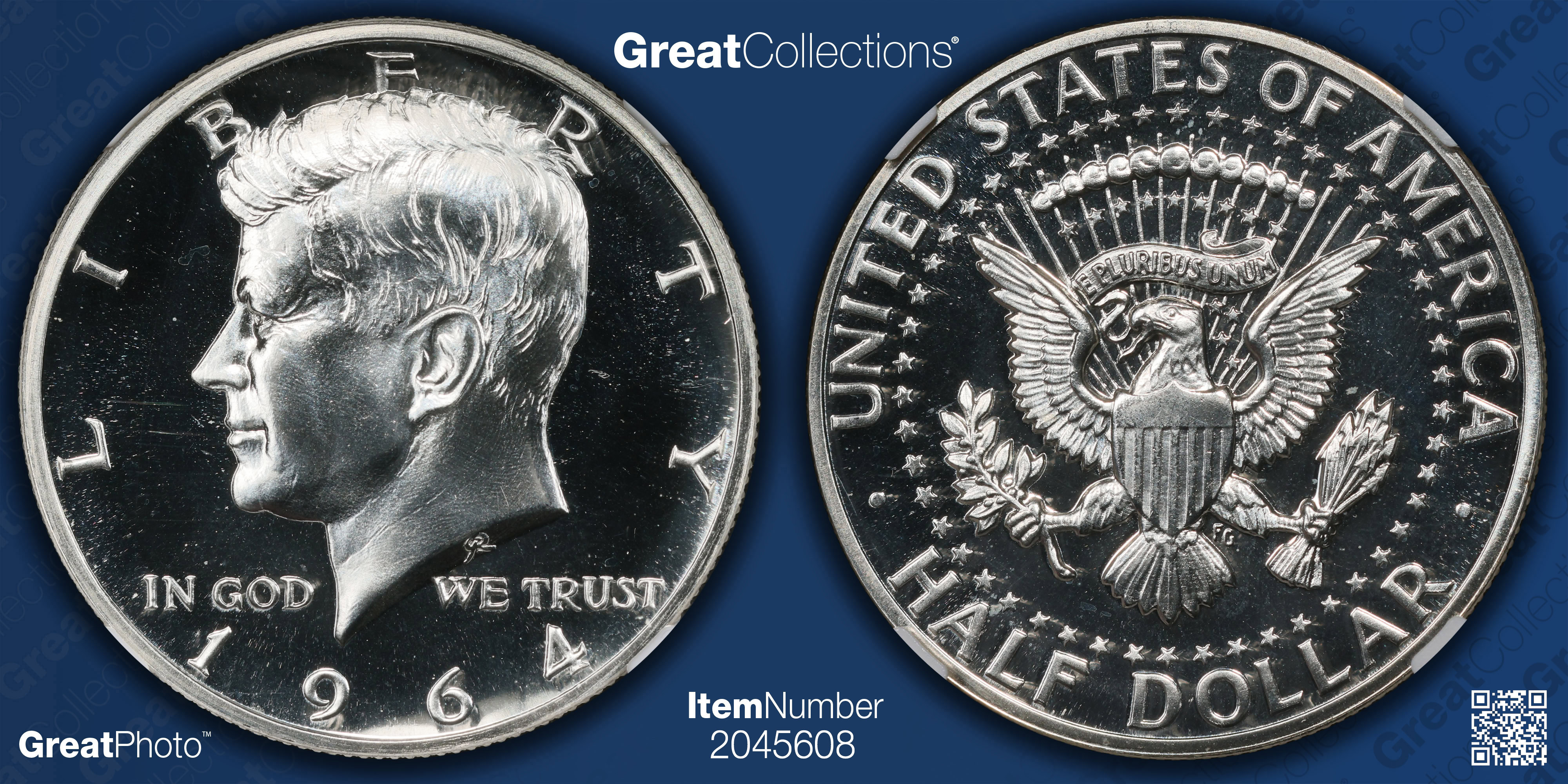 1964 Kennedy Half Dollar Accented Hair NGC Proof-67 CAMEO (Item