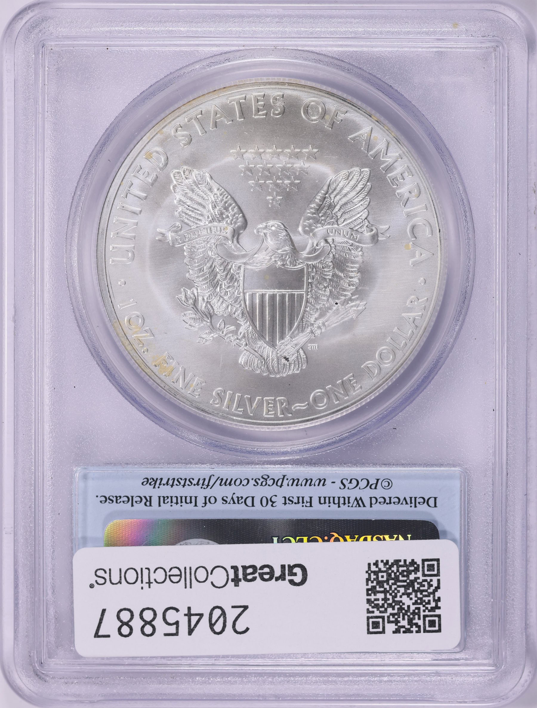2012-(S) $1 Silver Eagle First Strike. Struck at San Francisco