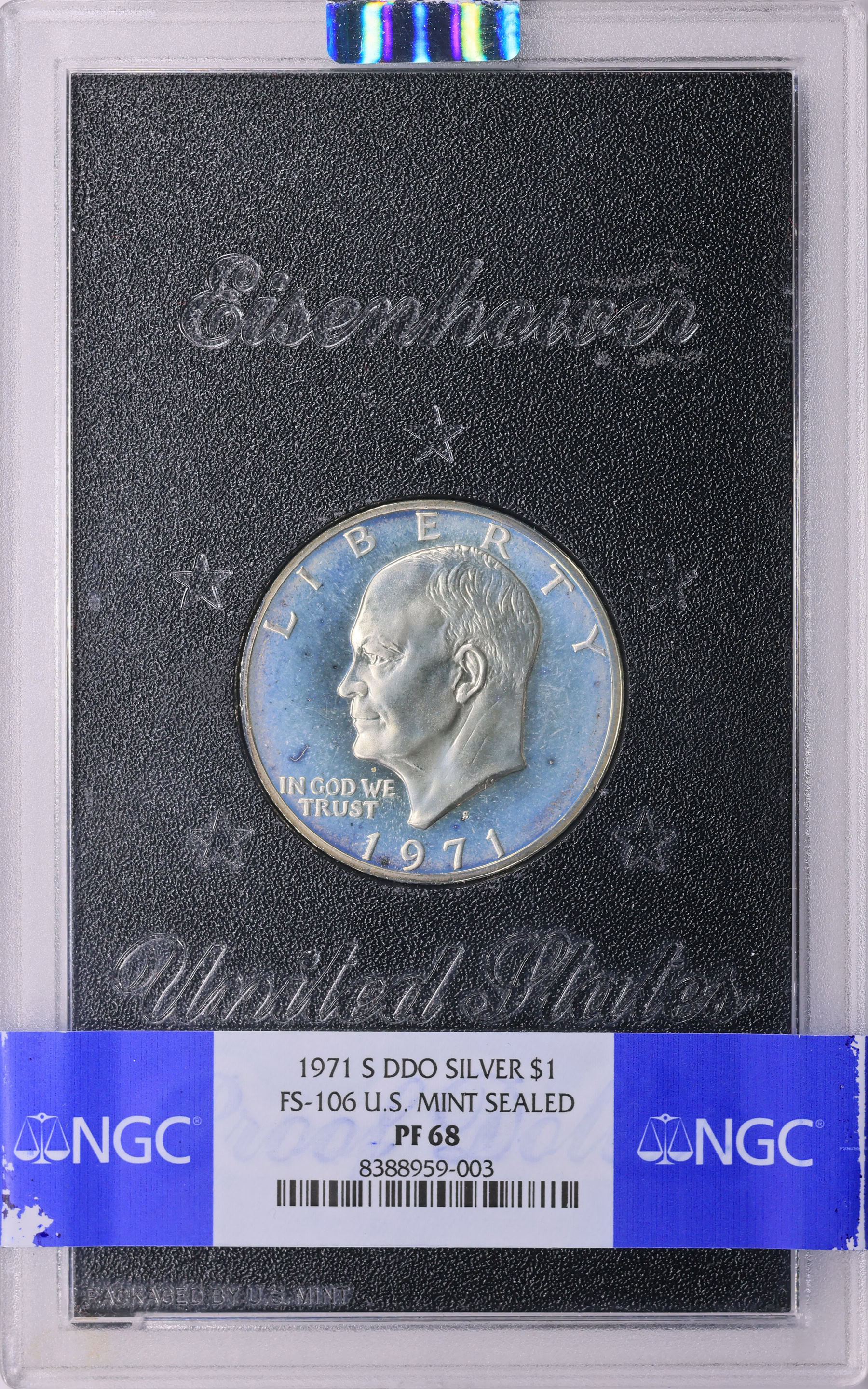 1971-S Eisenhower Dollar Silver Doubled Die Obverse FS-106 NGC