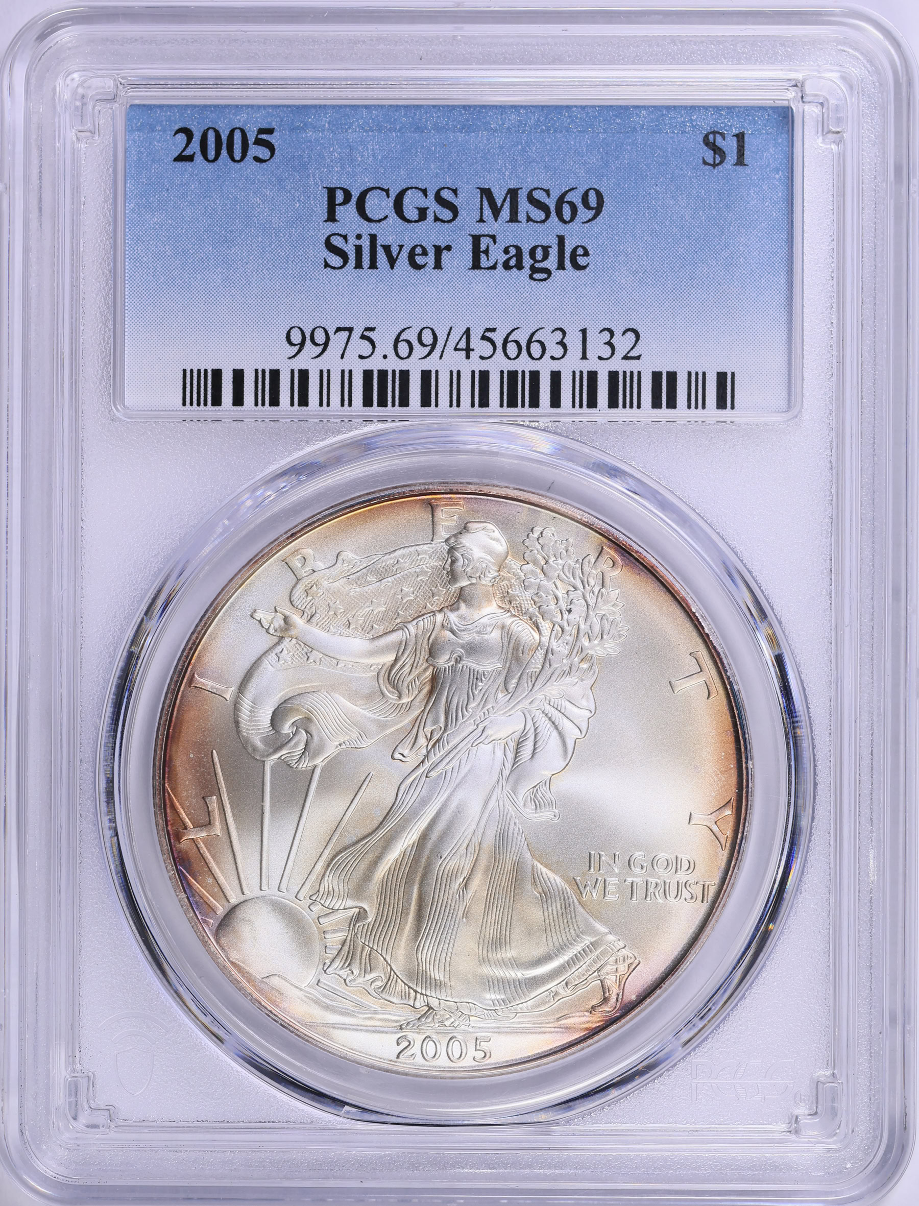 2005 $1 Silver Eagle PCGS MS-69 (Toned) (Item 2046014