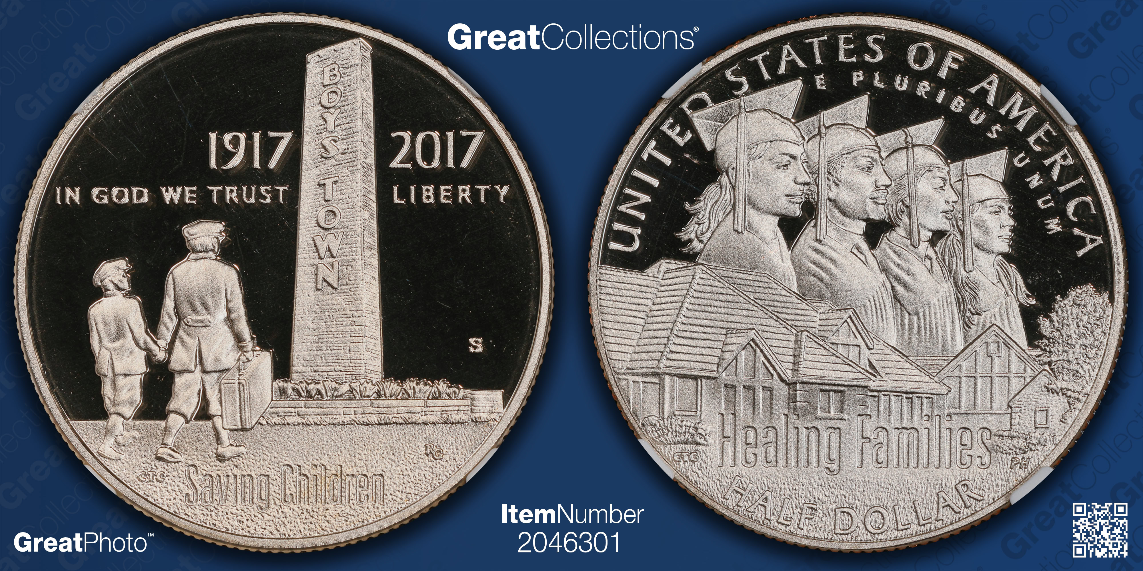 2017-S Boys Town Centennial Half Dollar NGC Proof-70 UC (Item