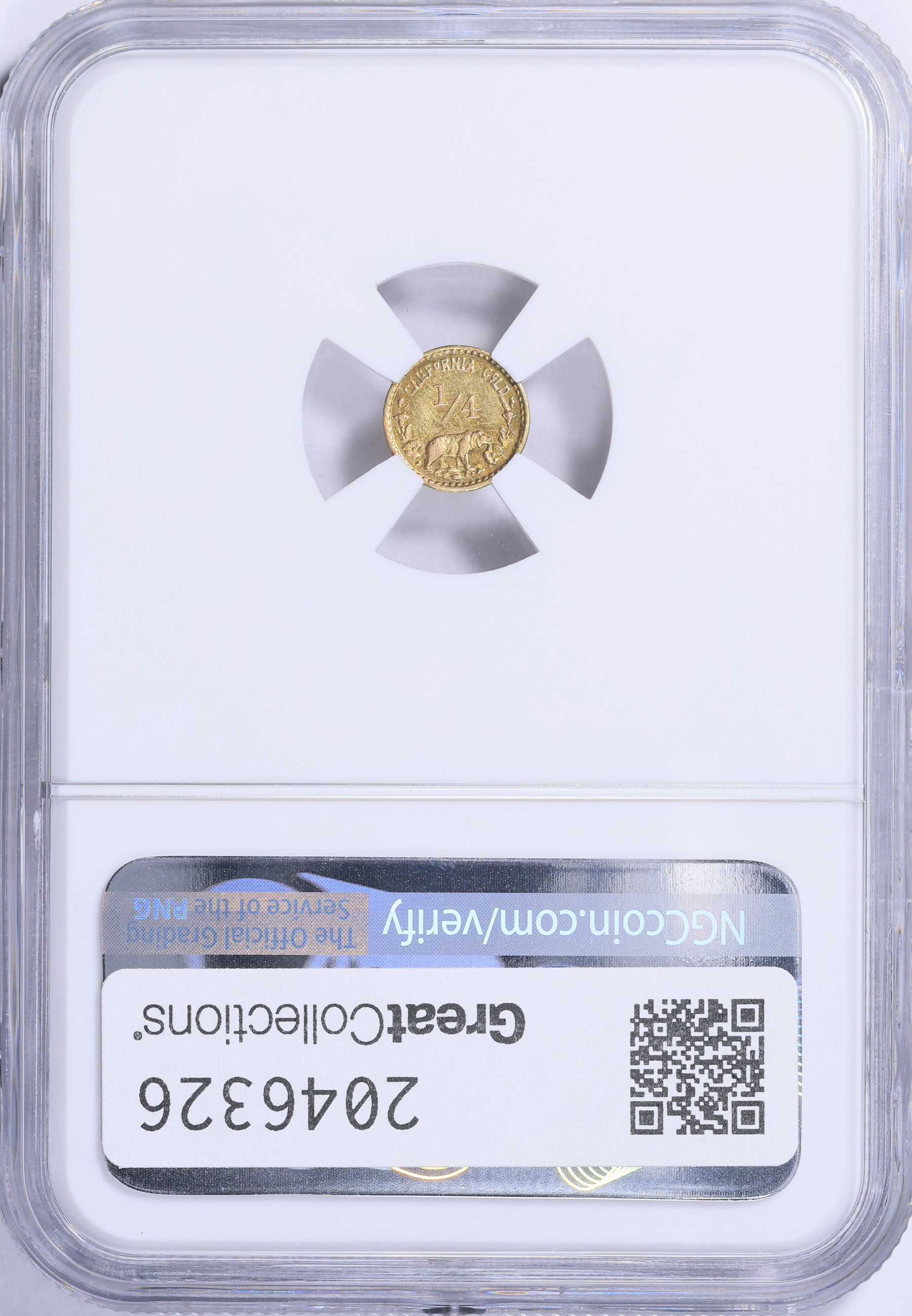 1915-Dated 1/4 California Gold Token Round Minerva - Bear #3 10mm