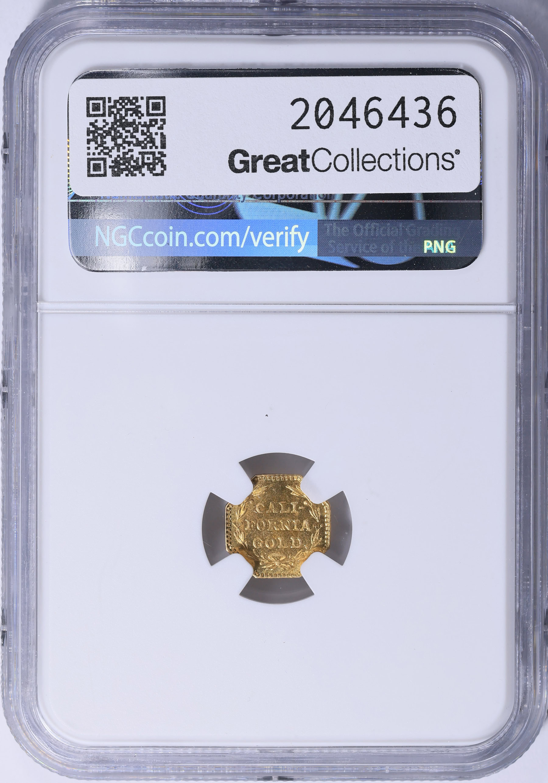 1852-Dated California Gold Token Octagonal Indian #2 - Wreath #8