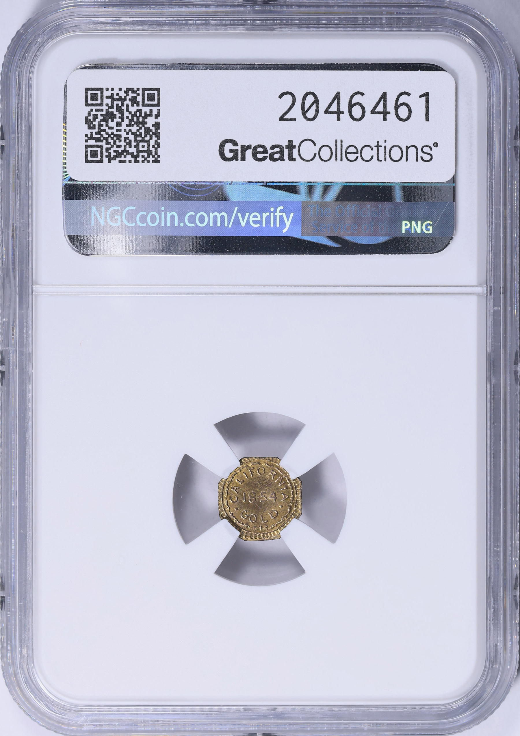 1854-Dated California Gold Token Octagonal Indian #1 - Wreath #1