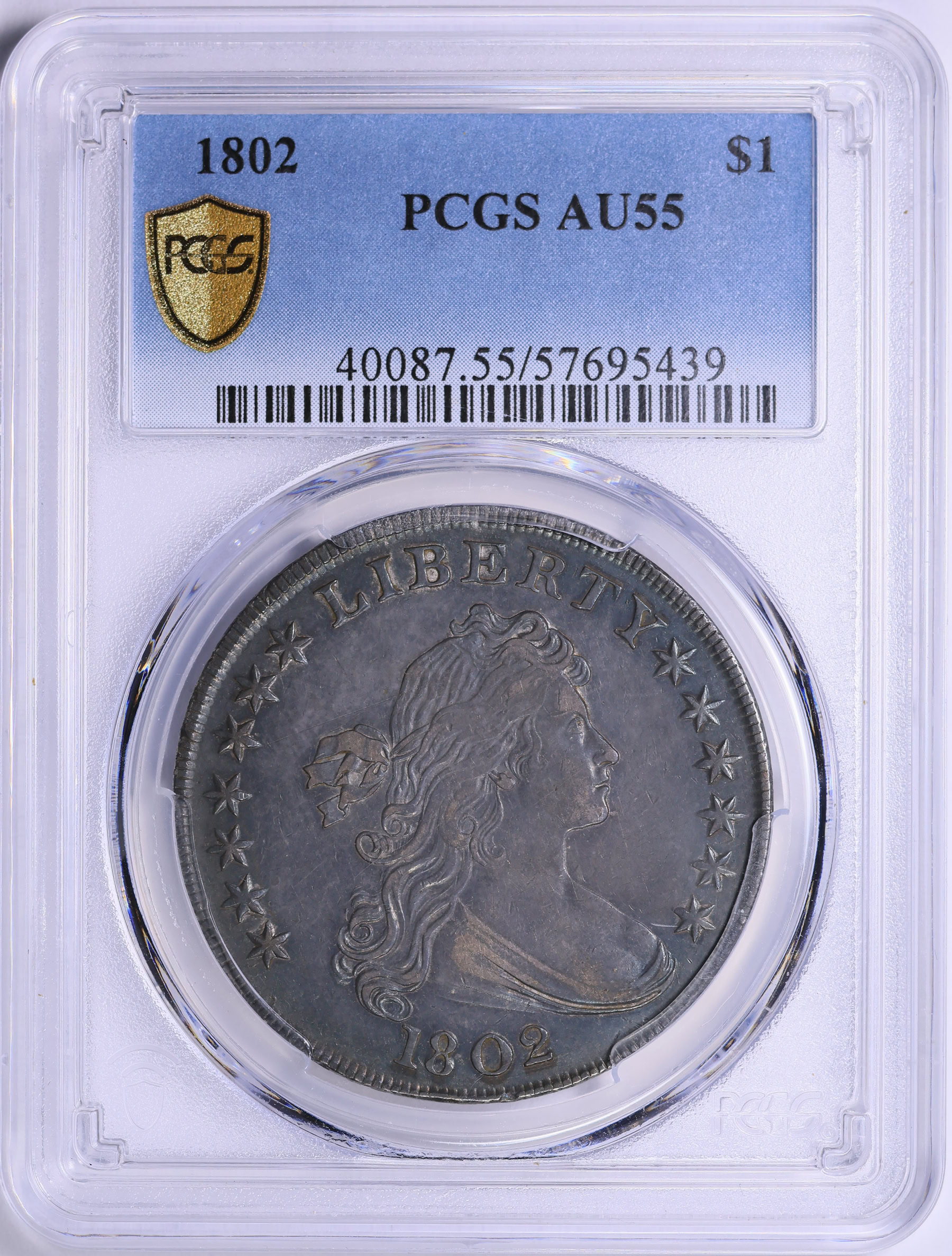 1802 Draped Bust Silver Dollar PCGS AU-55 (Item 2046622