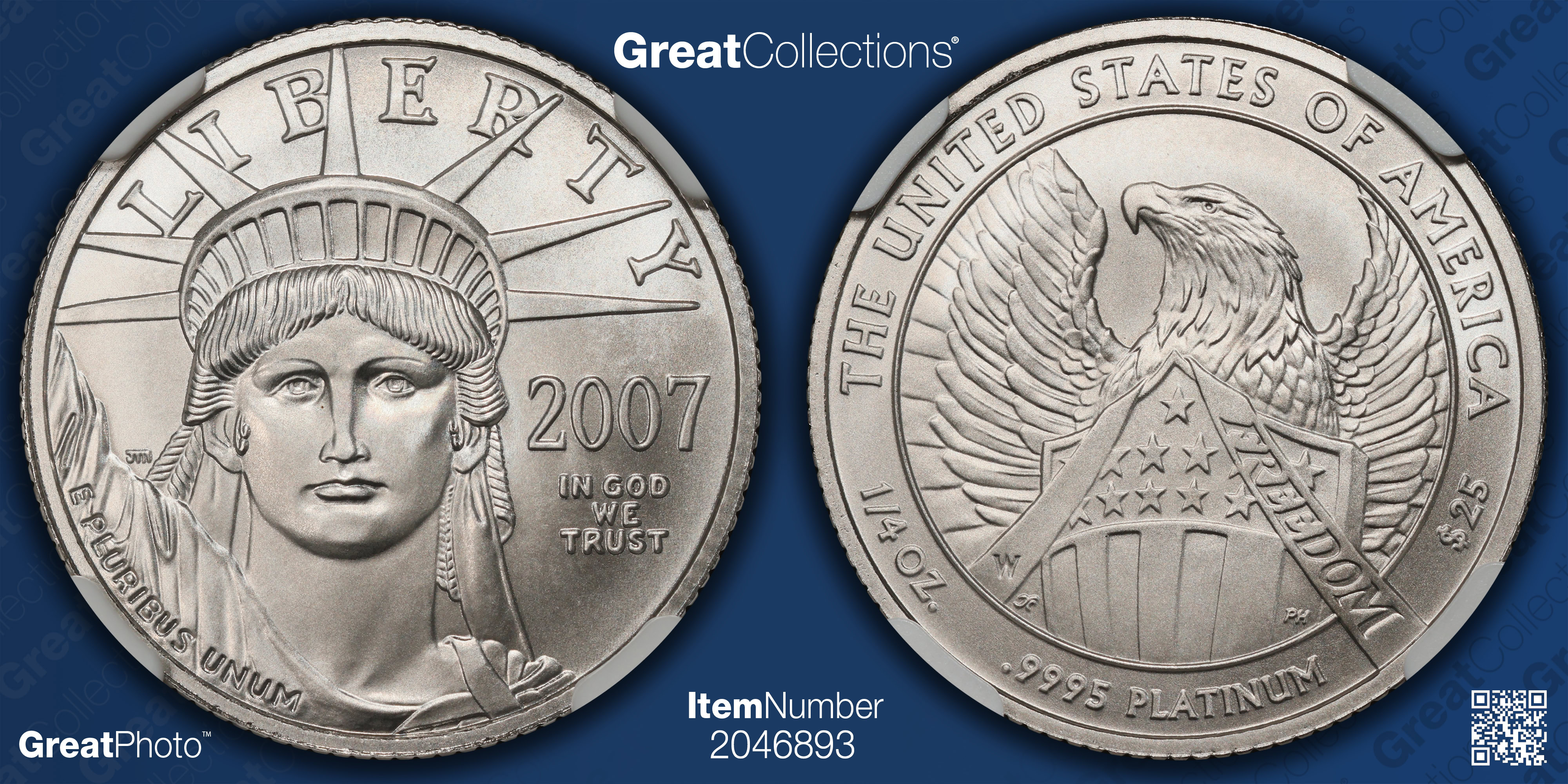 2007-W $25 Quarter-Ounce Platinum American Eagle Burnished NGC MS