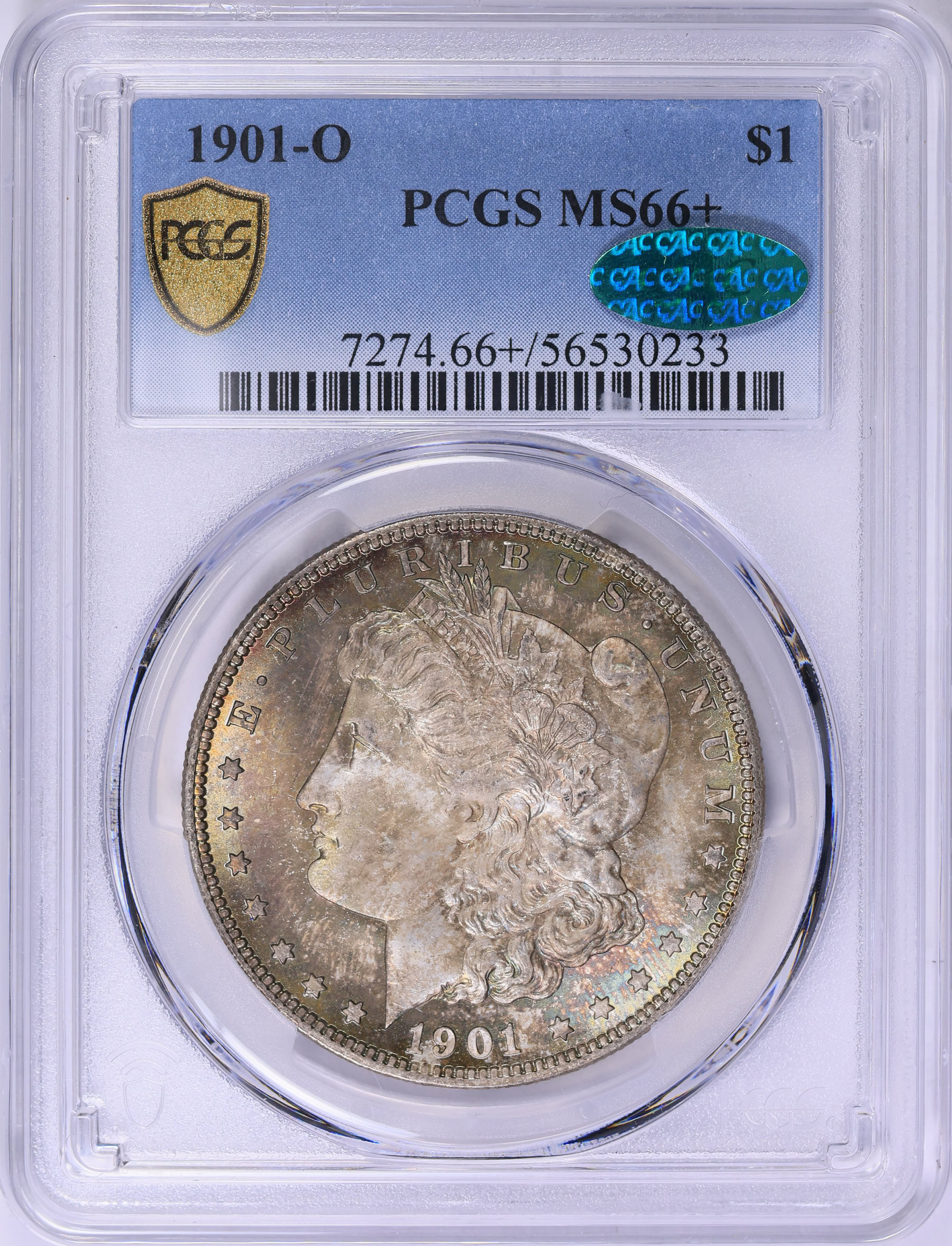 1901-O Morgan Silver Dollar PCGS MS-66+ (CAC Green) (Toned) (Item