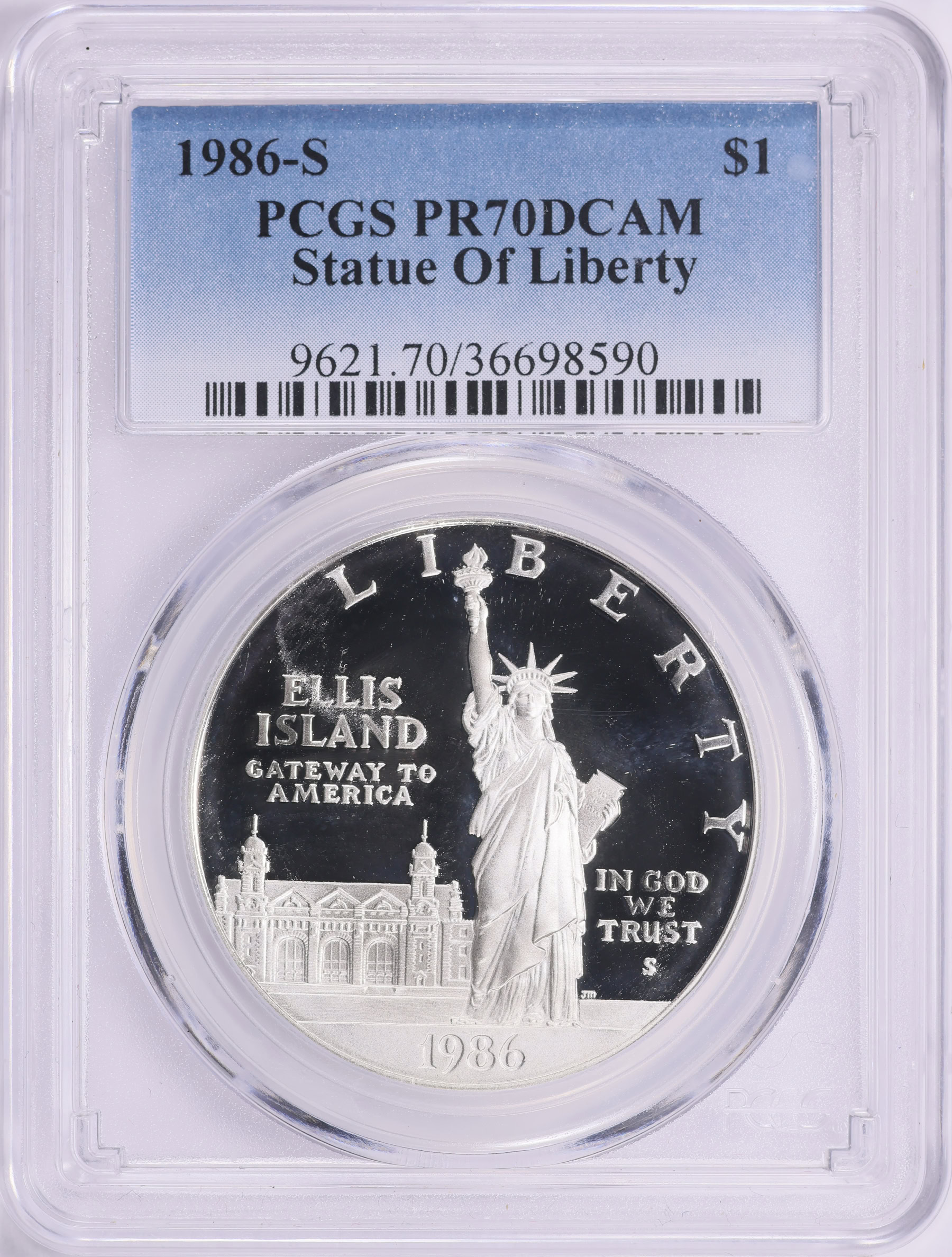 1986-S Statue of Liberty Centennial Silver Dollar PCGS Proof-70