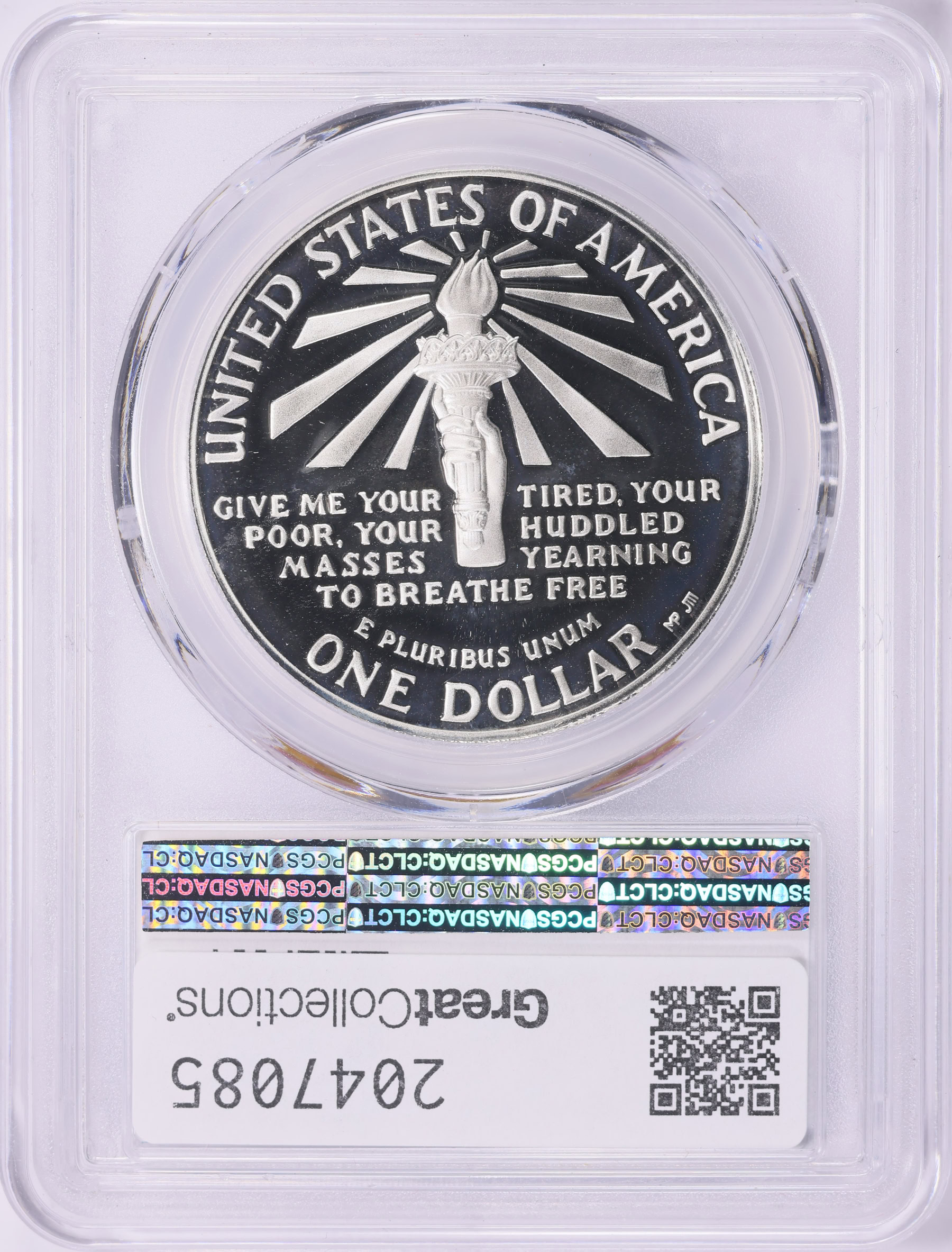1986-S Statue of Liberty Centennial Silver Dollar PCGS Proof-70