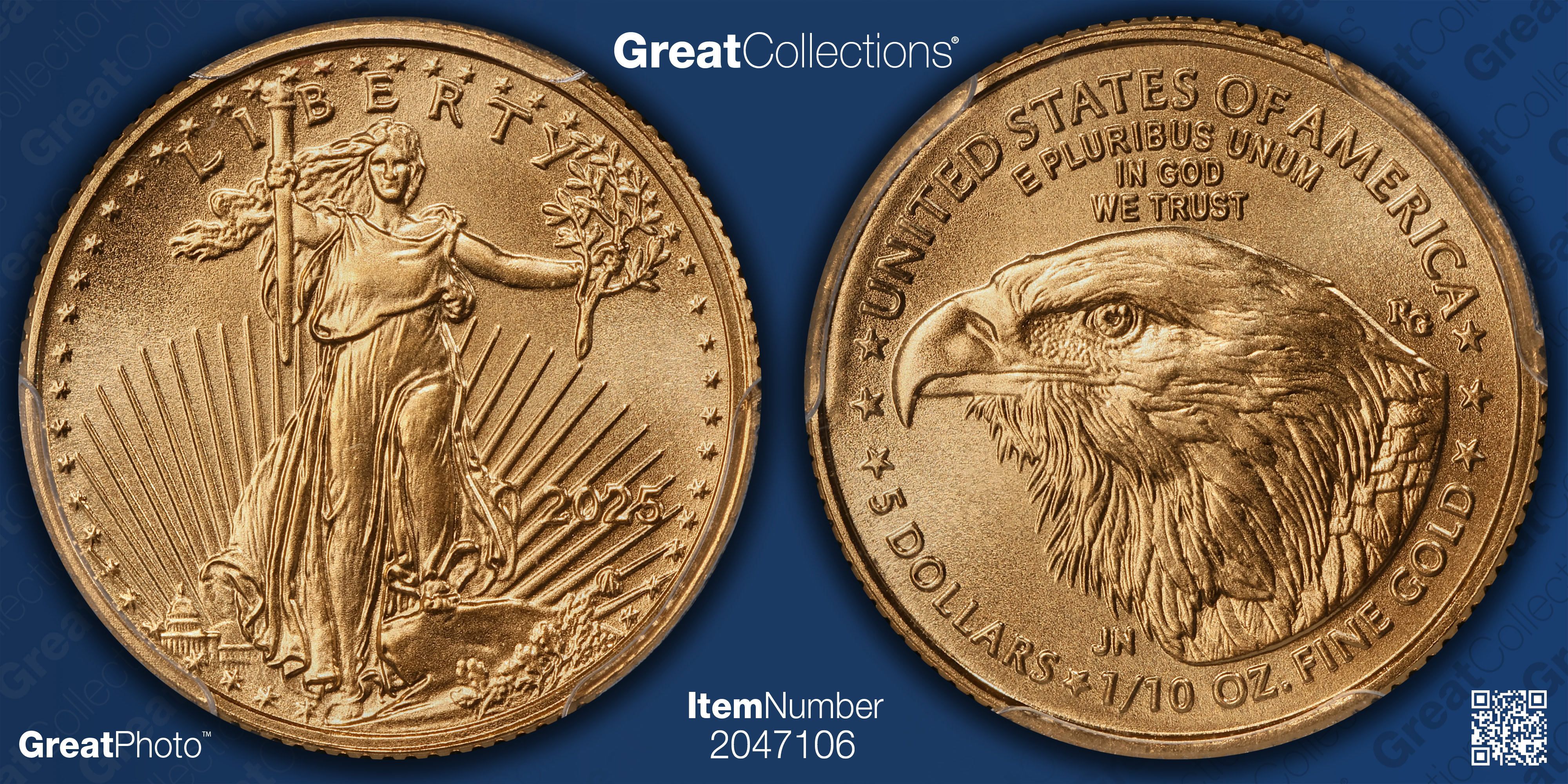 2025 $5 Tenth-Ounce Gold American Eagle First Day of Issue PCGS