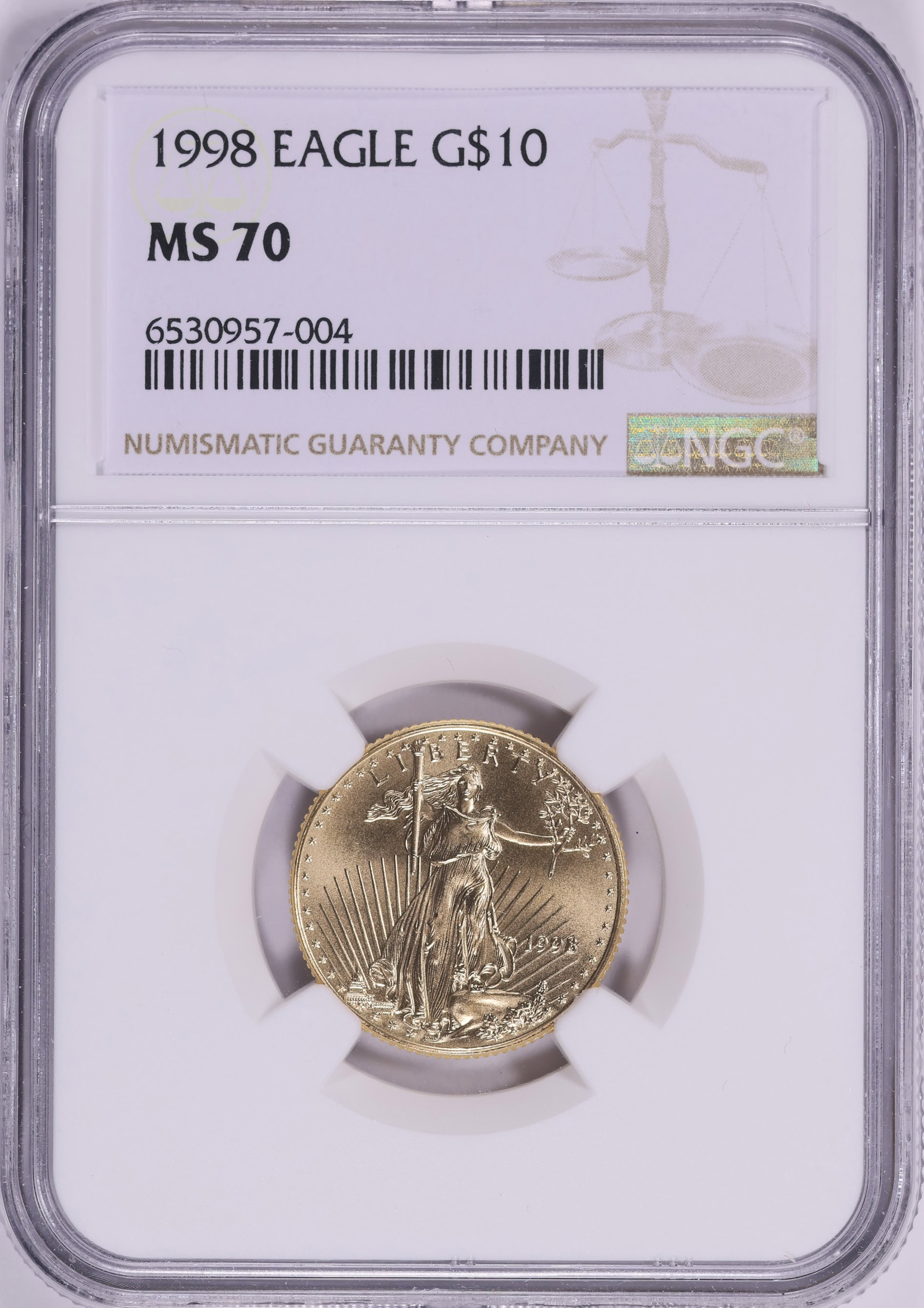 1998 $10 Quarter-Ounce Gold American Eagle NGC MS-70 (Item 2047114