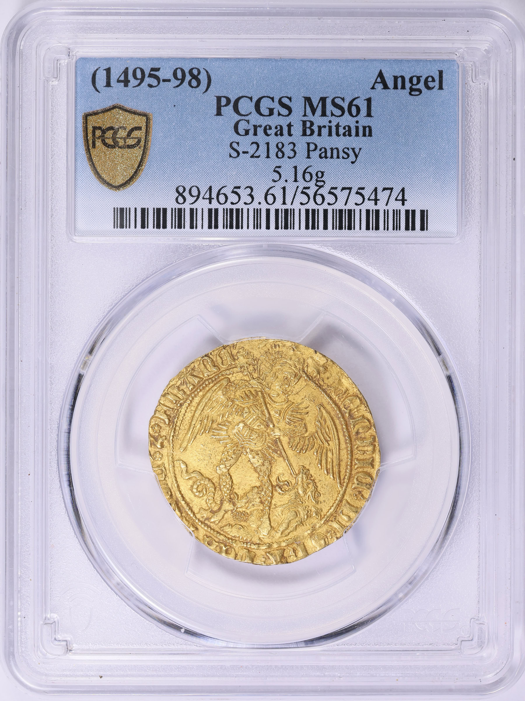 Great Britain ND (1495-98) Angel of Henry VII Pansy Privy Mark