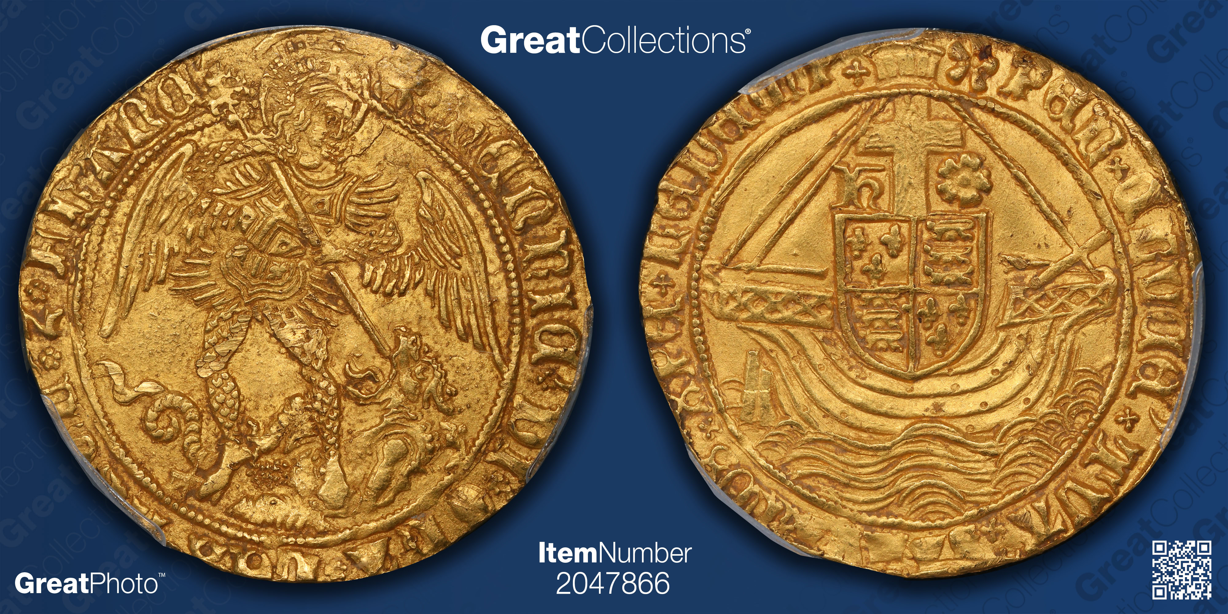 Great Britain ND (1495-98) Angel of Henry VII Pansy Privy Mark