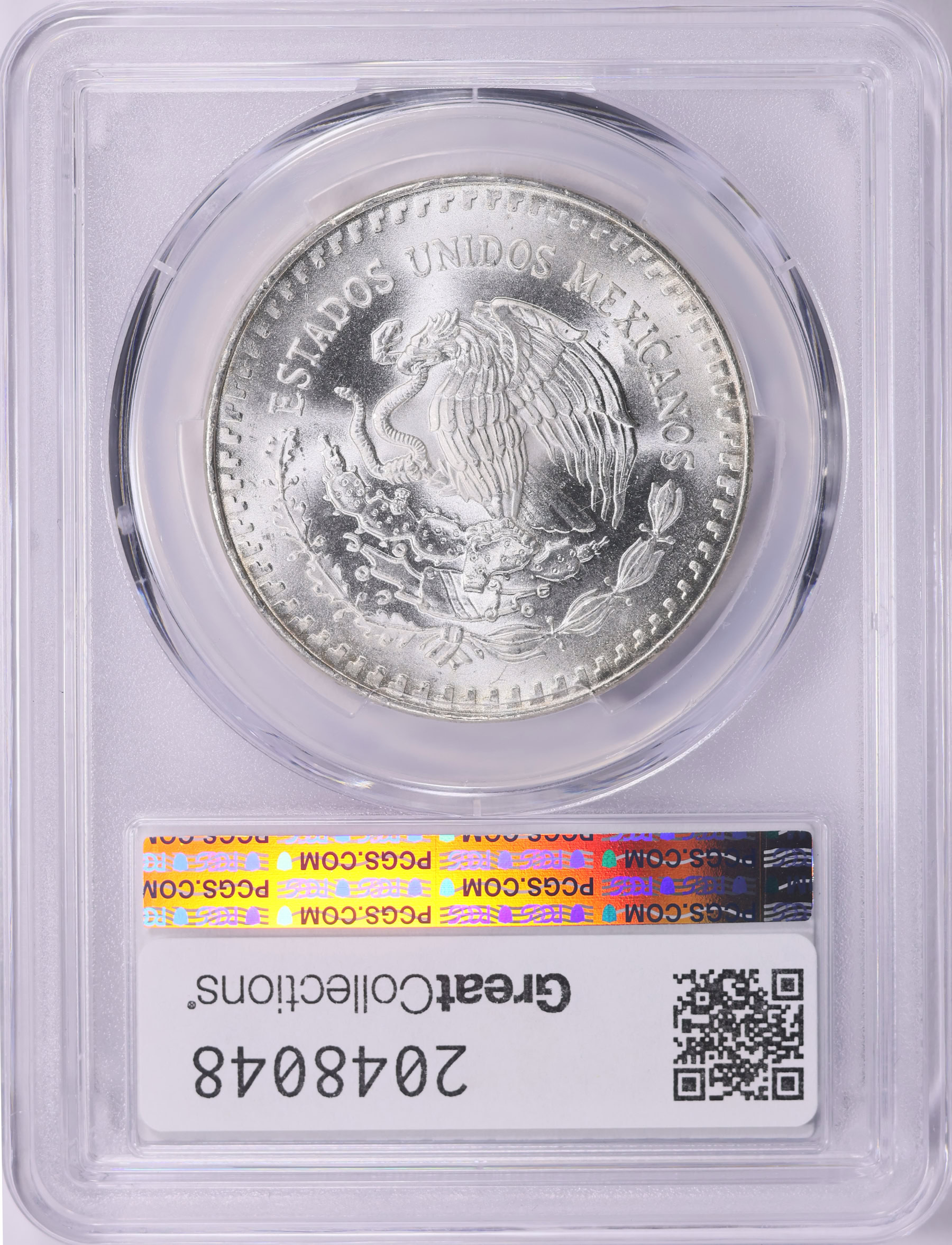Mexico 1987-Mo Silver Onza Libertad DDO KM-489 PCGS MS-65 (Item