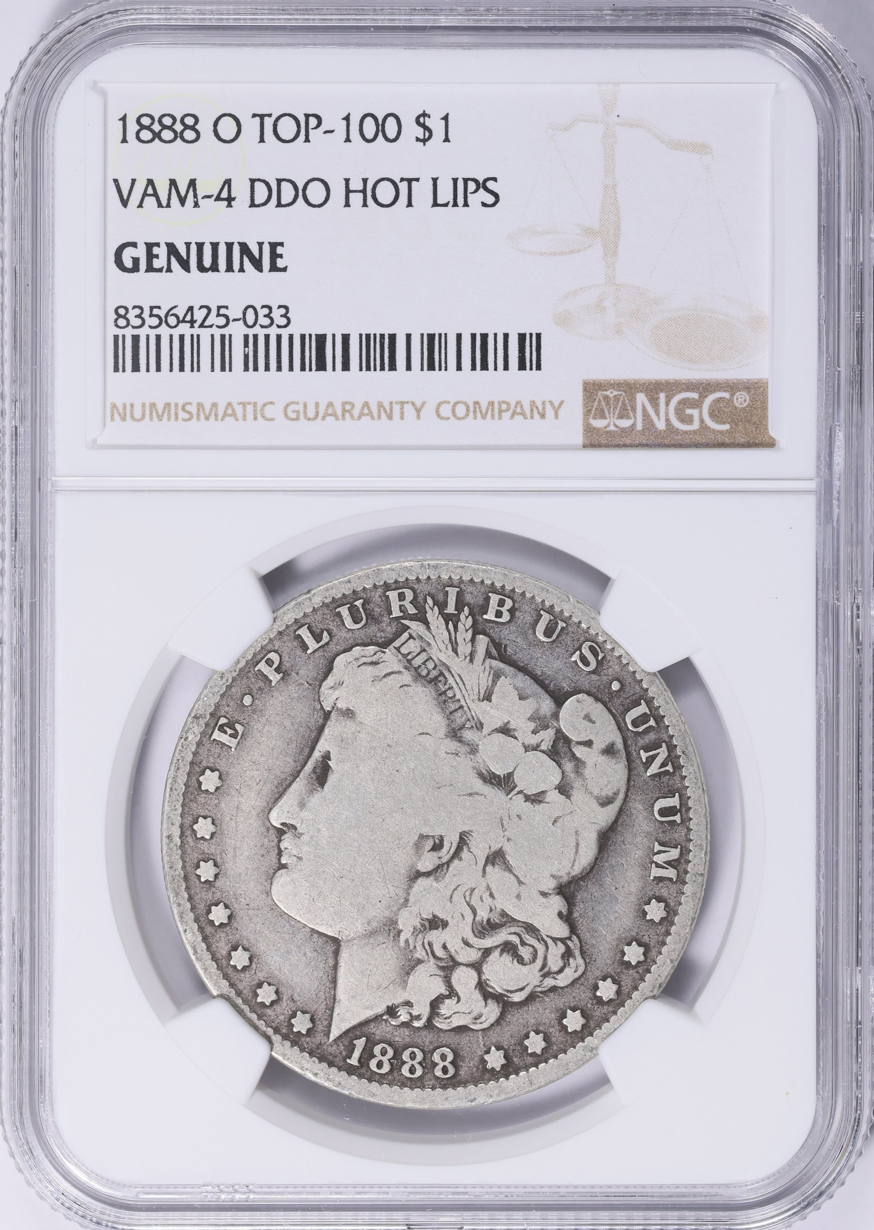 1888-O Morgan Silver Dollar Hot Lips VAM-4 *Top 100* NGC Genuine