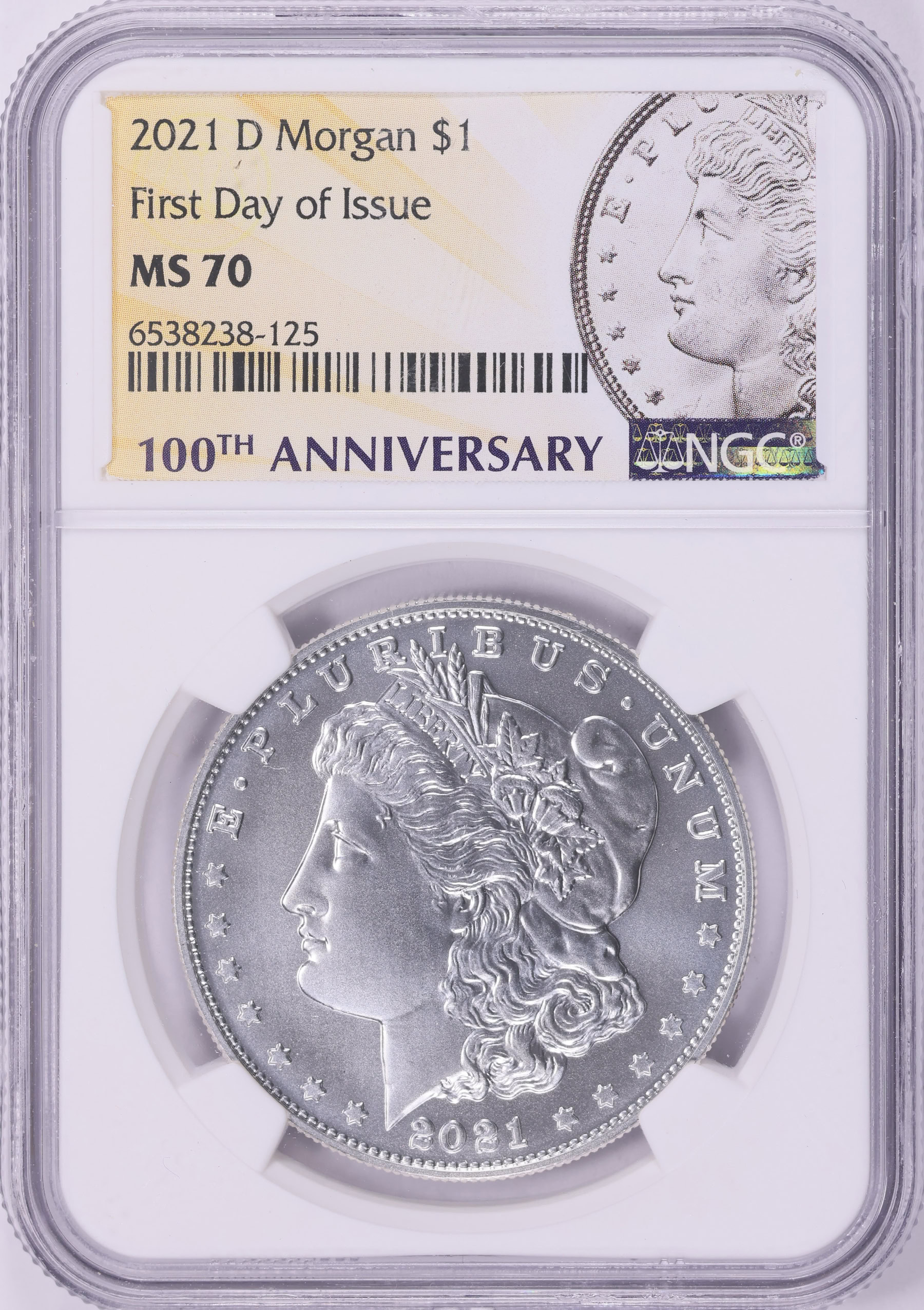 2021-D Morgan Silver Dollar D Privy 100th Anniversary First Day of