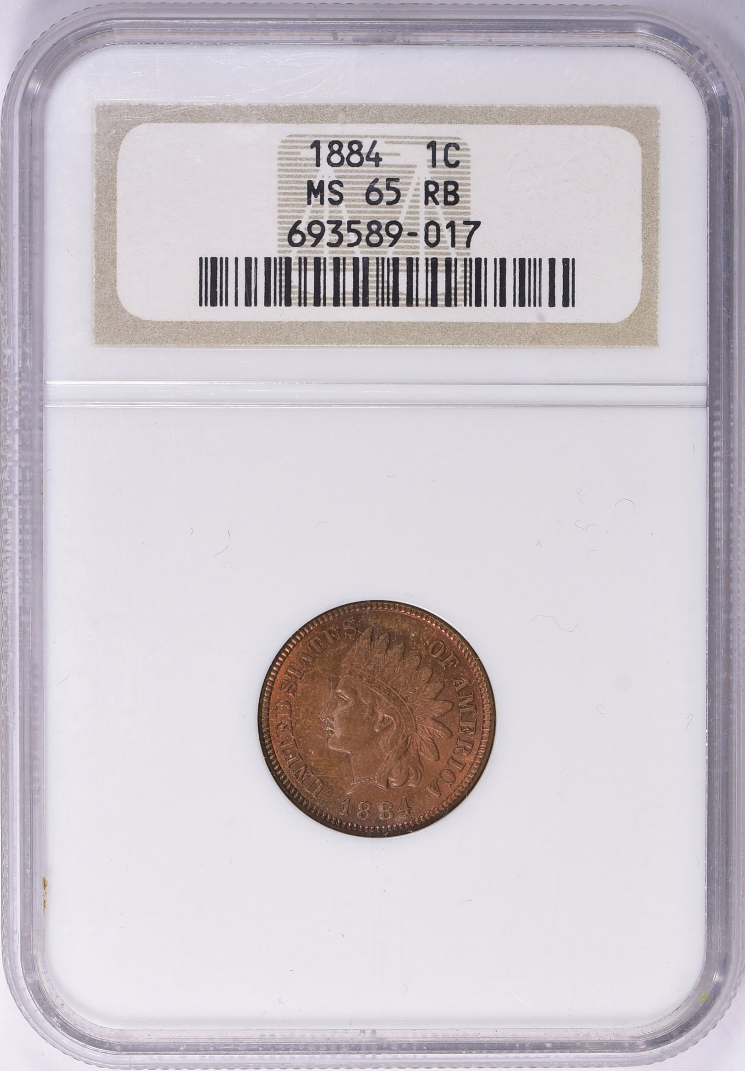 1884 Indian Cent NGC MS-65 RB (Item 2048223) | GreatCollections