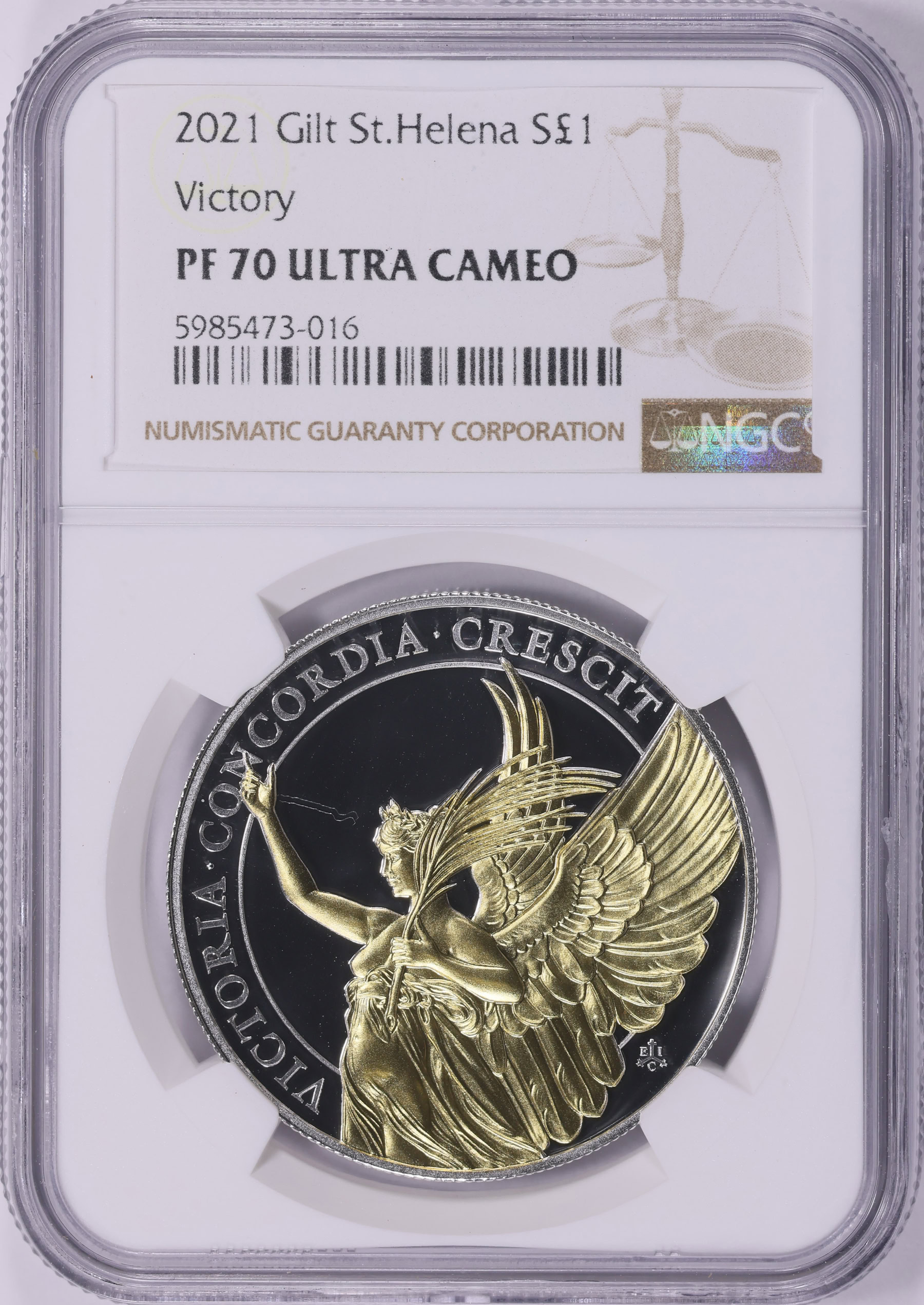 St. Helena 2021 Silver £1 The Queen's Virtues Victory NGC Proof-70