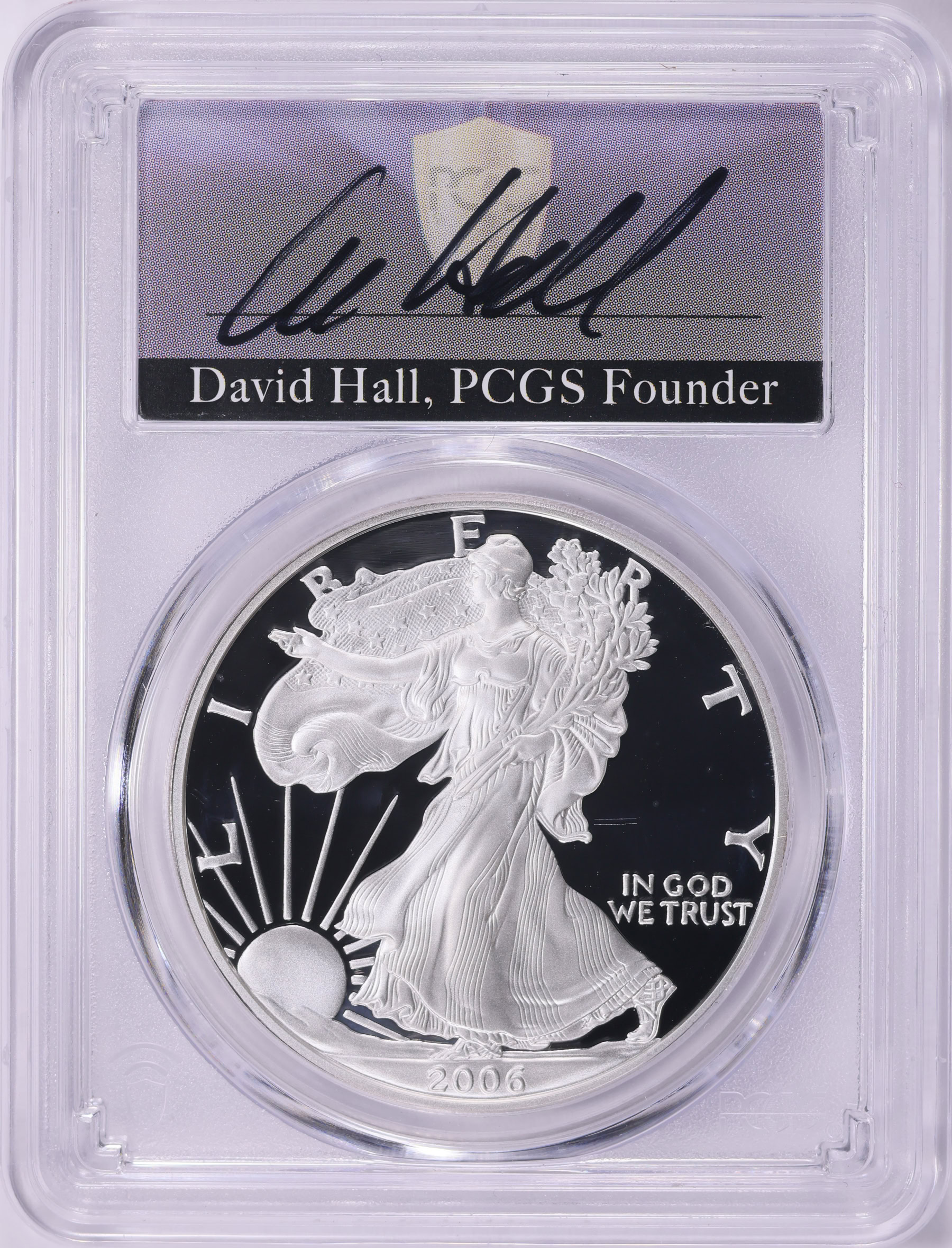 2006-W $1 Silver Eagle PCGS Proof-70 DCAM (David Hall Signed Label