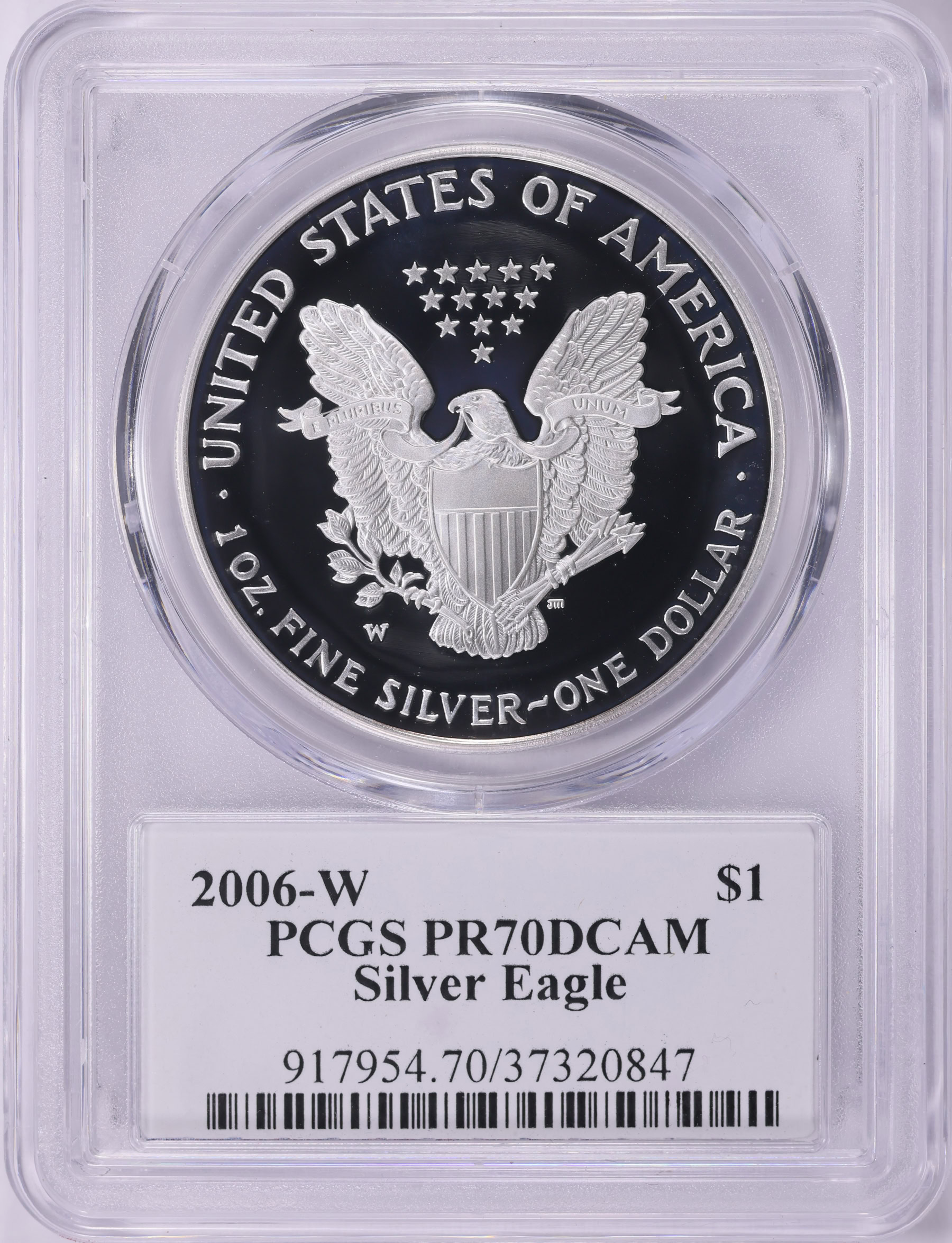 2006-W $1 Silver Eagle PCGS Proof-70 DCAM (David Hall Signed Label