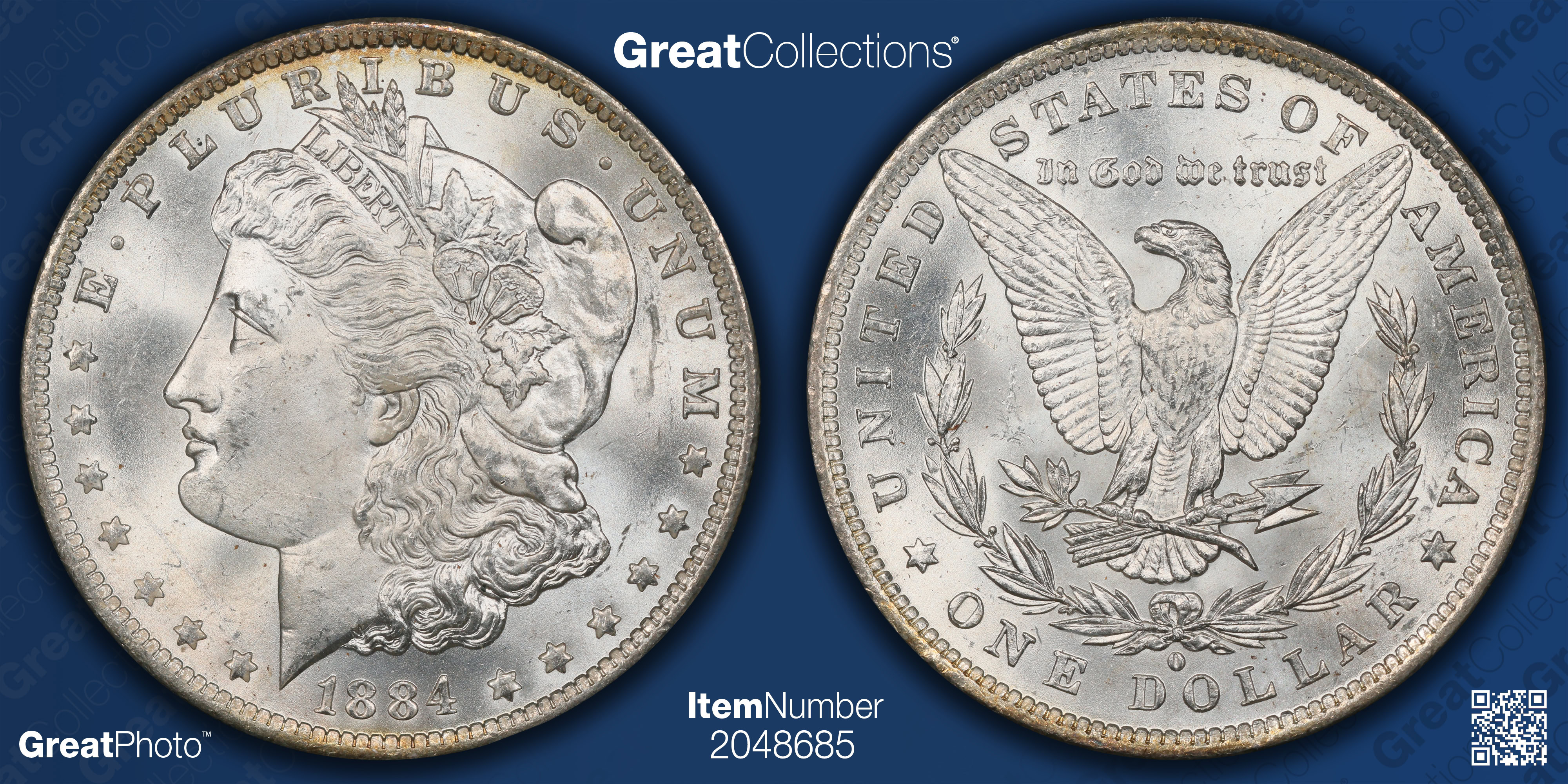 1884-O Morgan Silver Dollar PCGS MS-63 (CAC Green) OGH (1st Gen