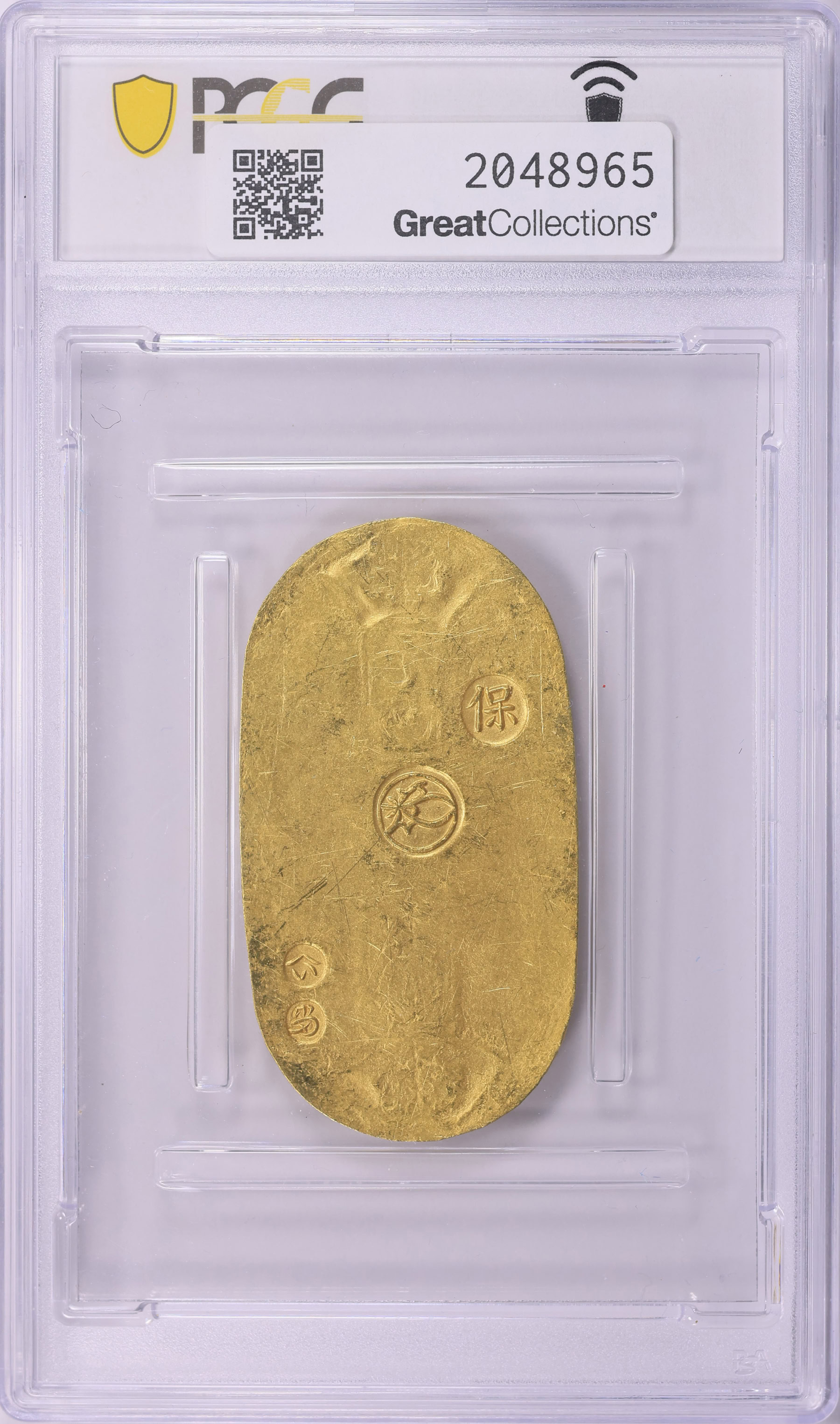Japanese Gold Ryo Japan Tempo Era (1837-58) Gold Koban (1 Ryo) C-22b PCGS Genuine AU ...