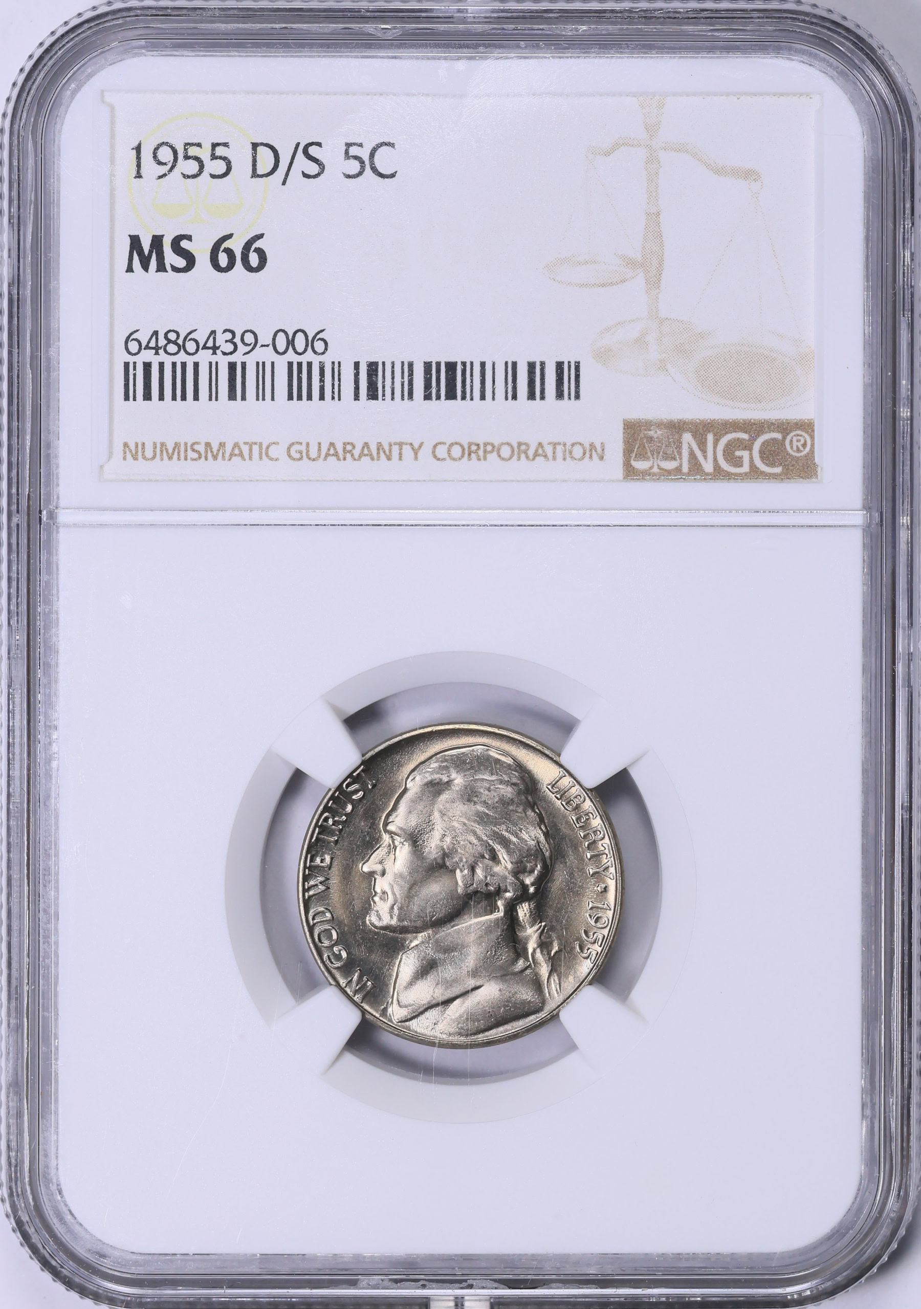 1955-D/S Jefferson Nickel NGC MS-66 (Item 2049065