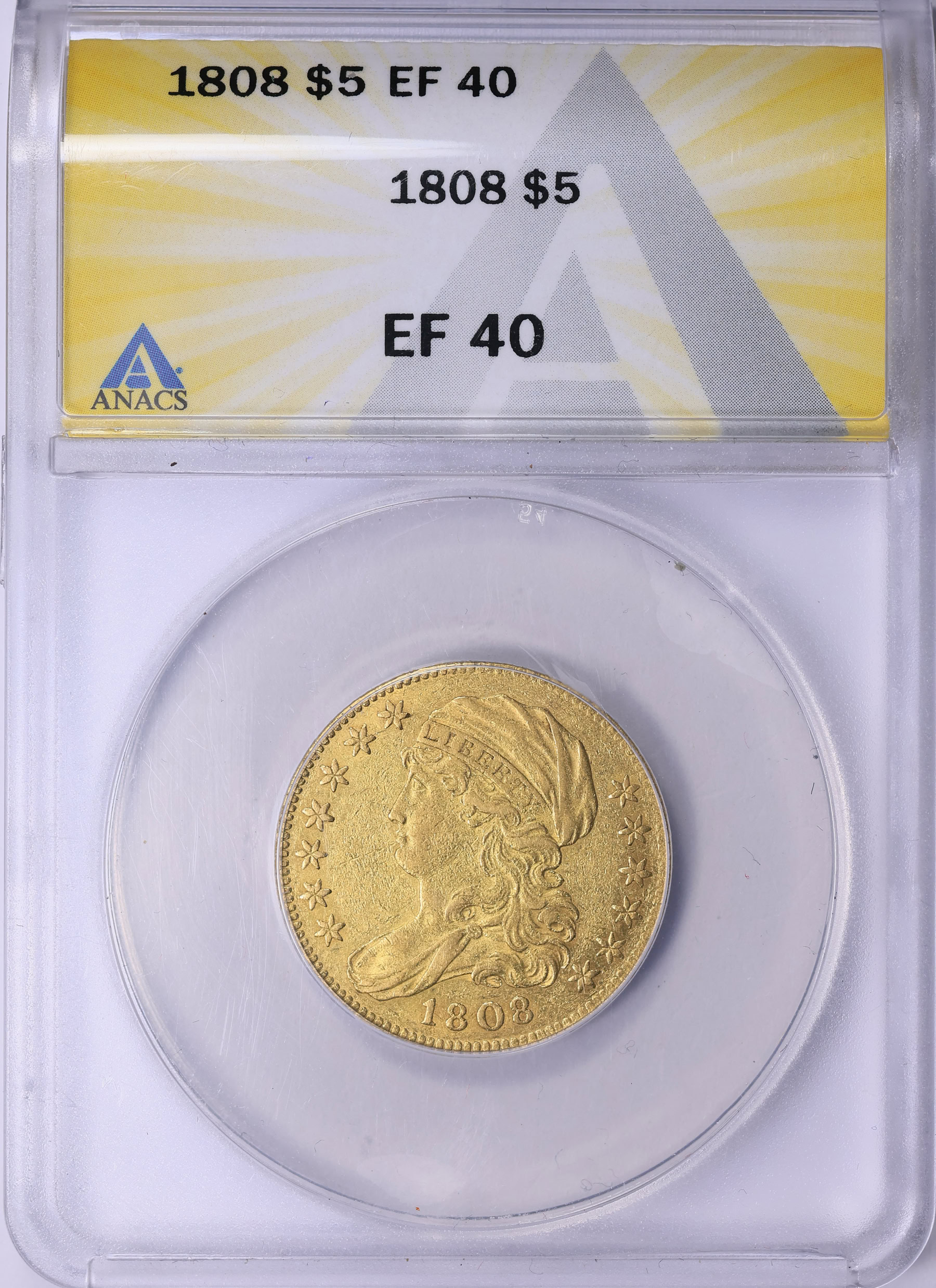 1808 Capped Bust Left Gold Half Eagle ANACS XF-40 (Item 2049283