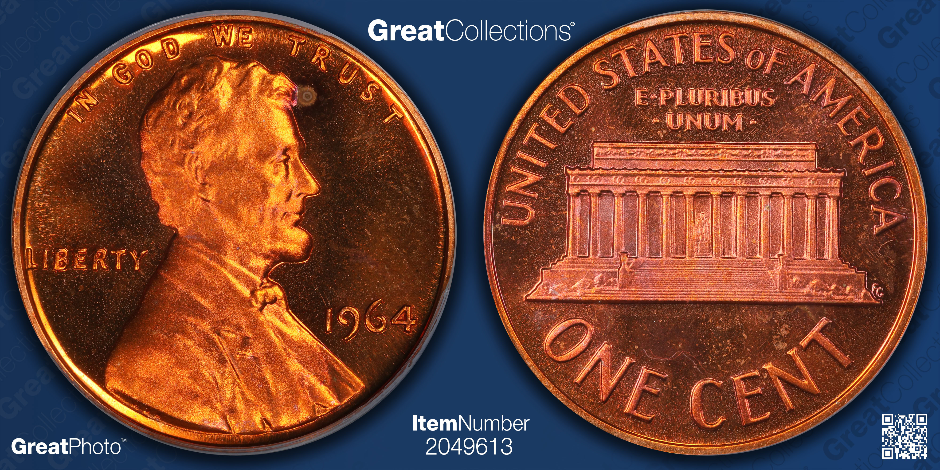 1964 Lincoln Cent PCGS Proof-69 DCAM (Item 2049613