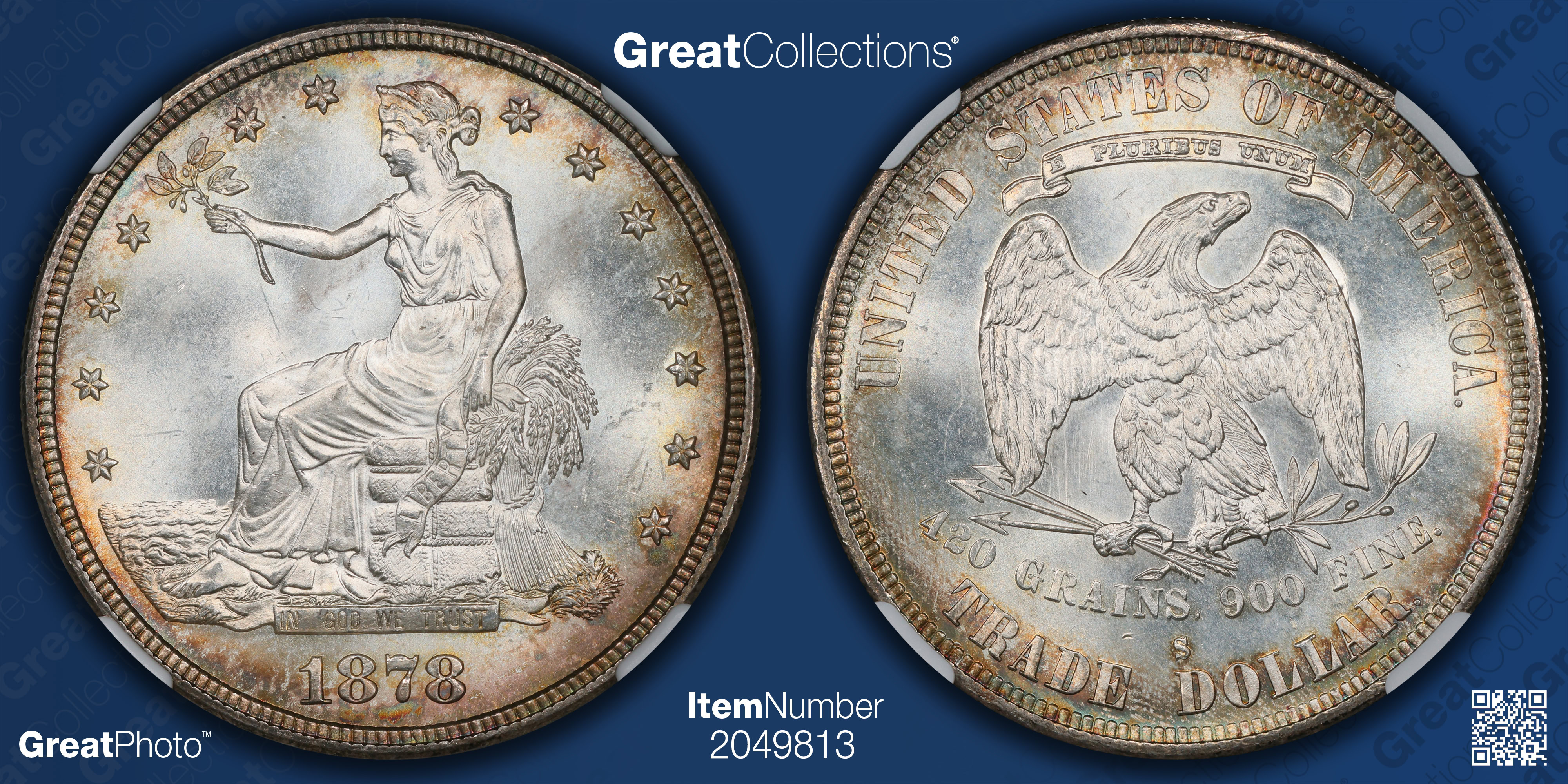 1878-S Trade Silver Dollar NGC MS-65+ (Toned) (Item 2049813