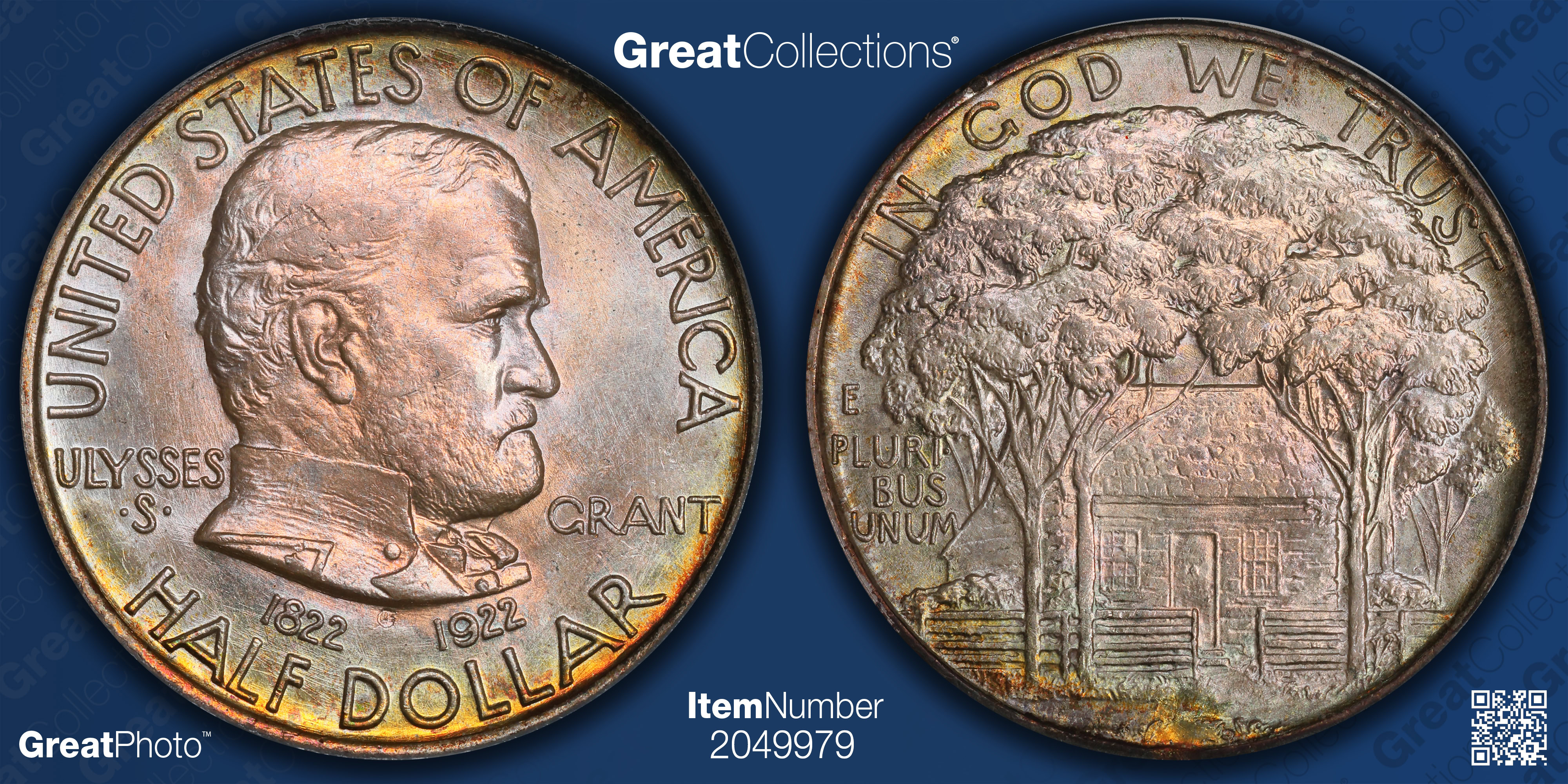 1922 Grant Memorial Half Dollar No Star PCGS MS-65 (CAC Green