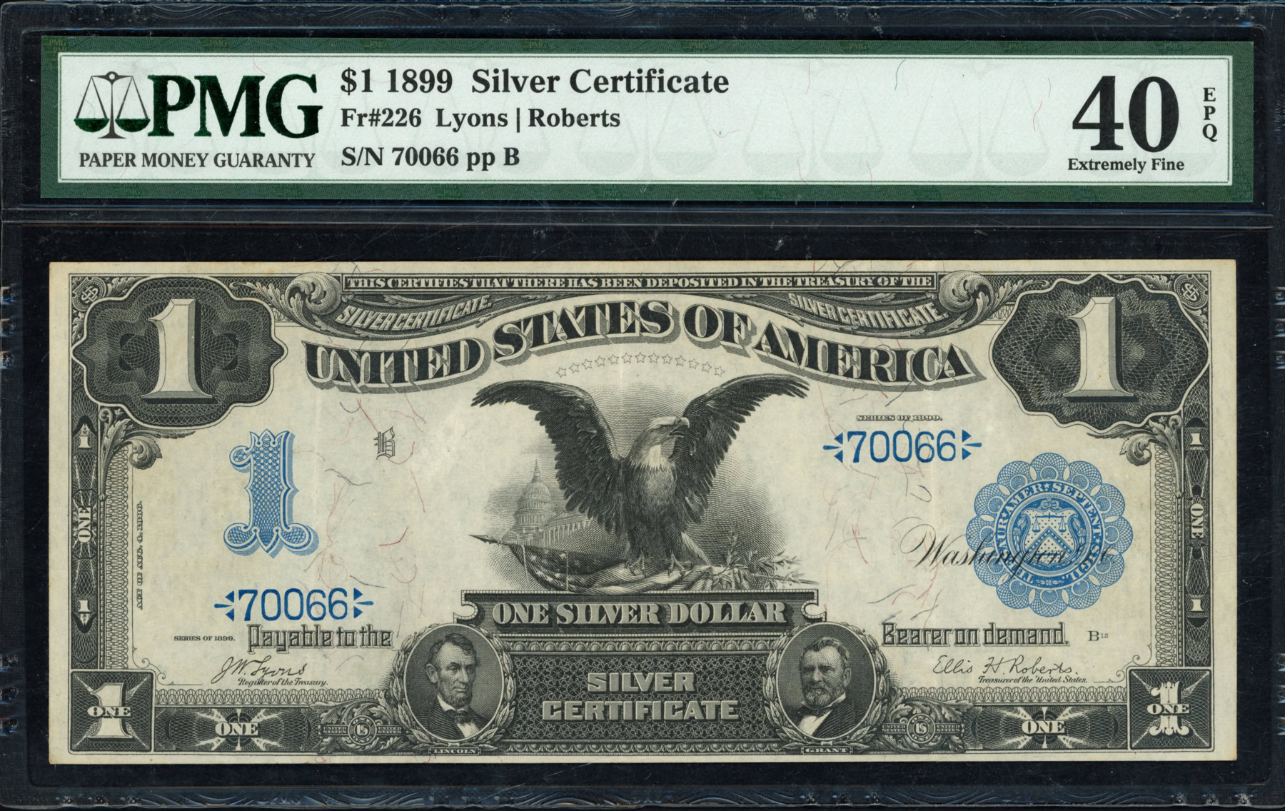 Fr. 226 1899 $1 Silver Certificate Note Lyons / Roberts PMG