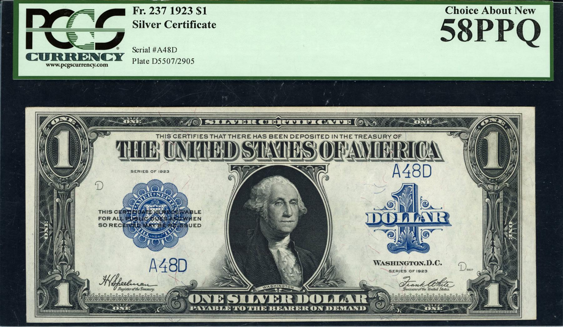 Fr. 237 1923 $1 Silver Certificate Note *Very Low Two Digit Serial