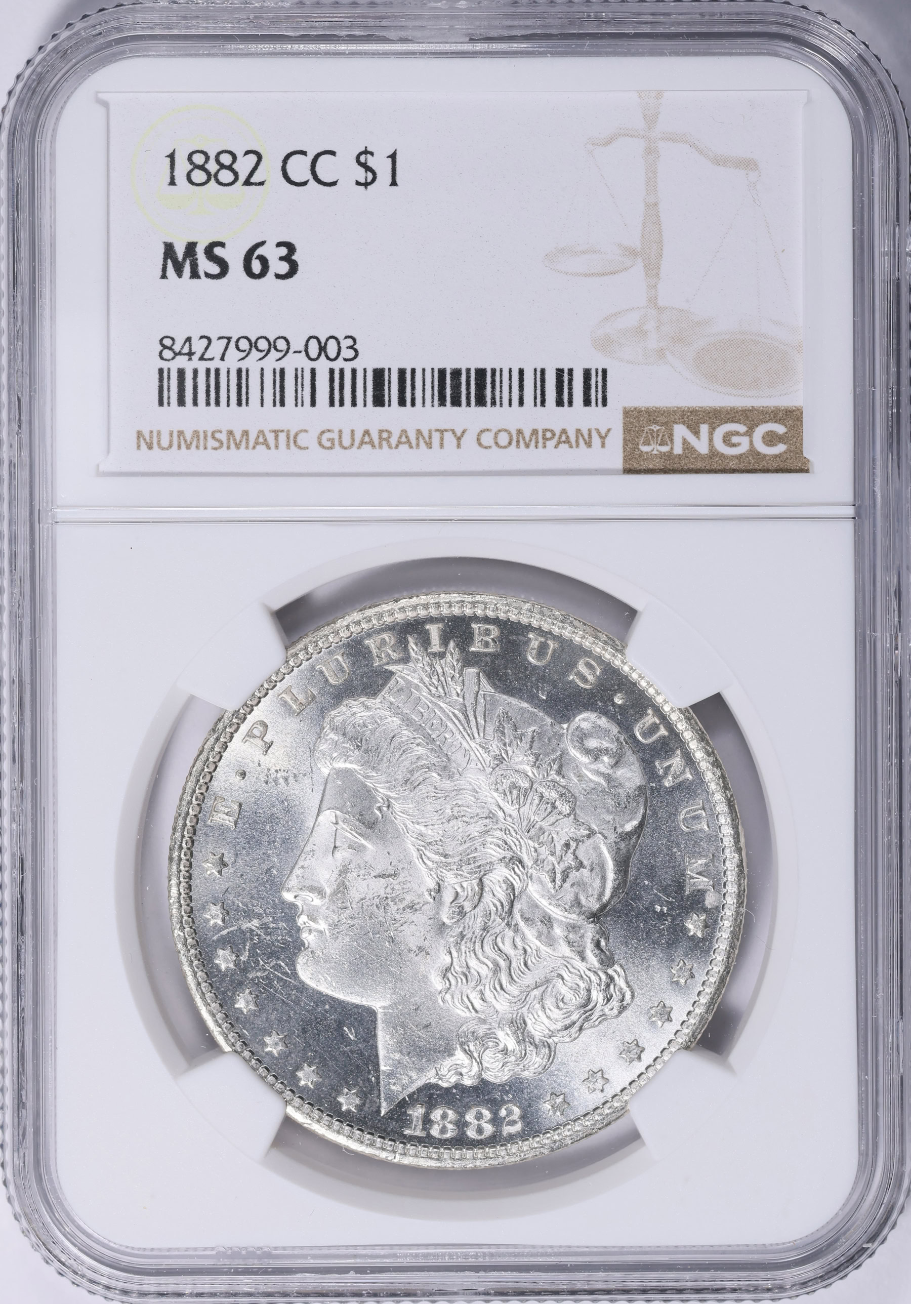 1882-CC Morgan Silver Dollar NGC MS-63 (Item 2050233