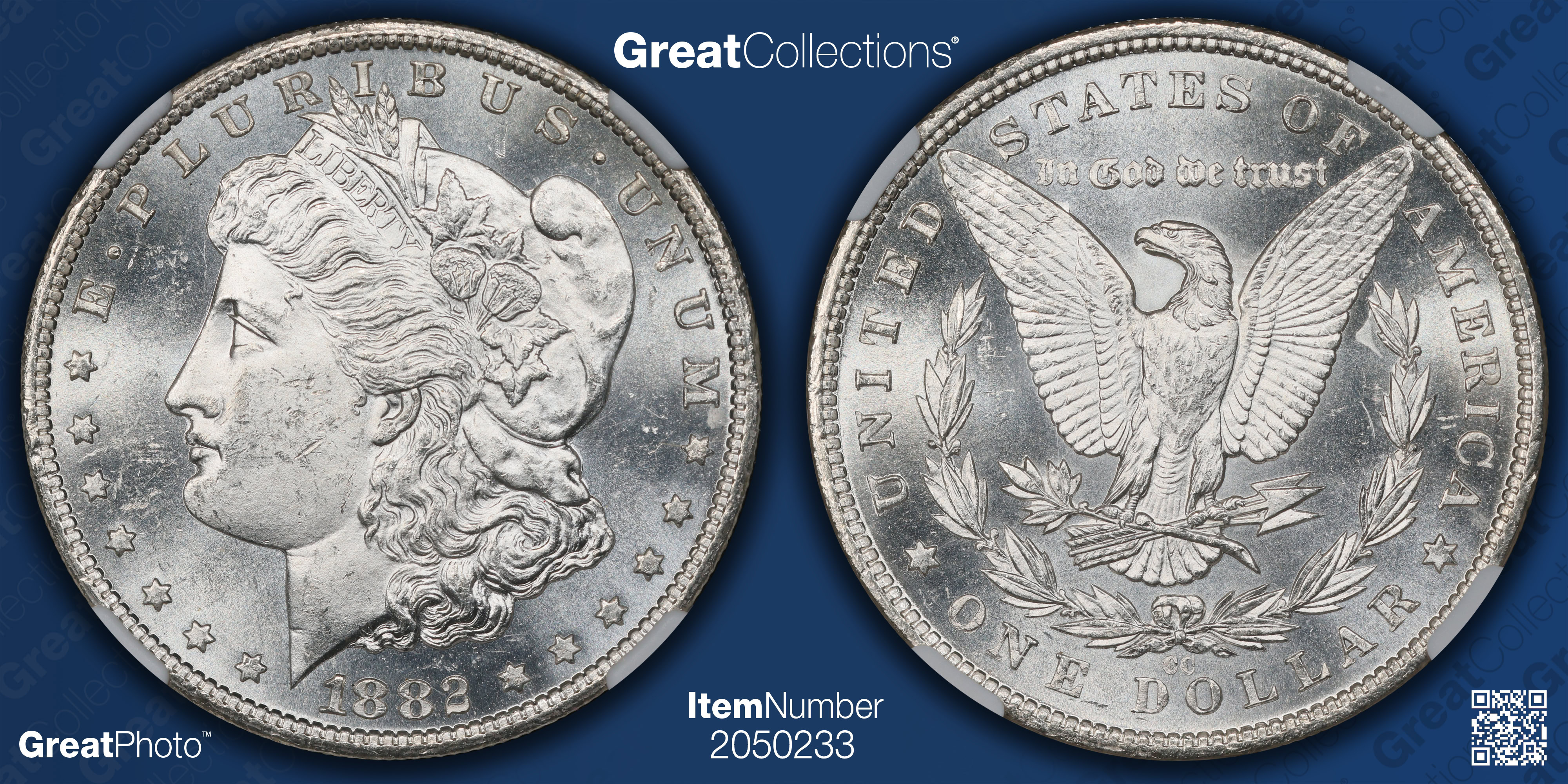 1882-CC Morgan Silver Dollar NGC MS-63 (Item 2050233