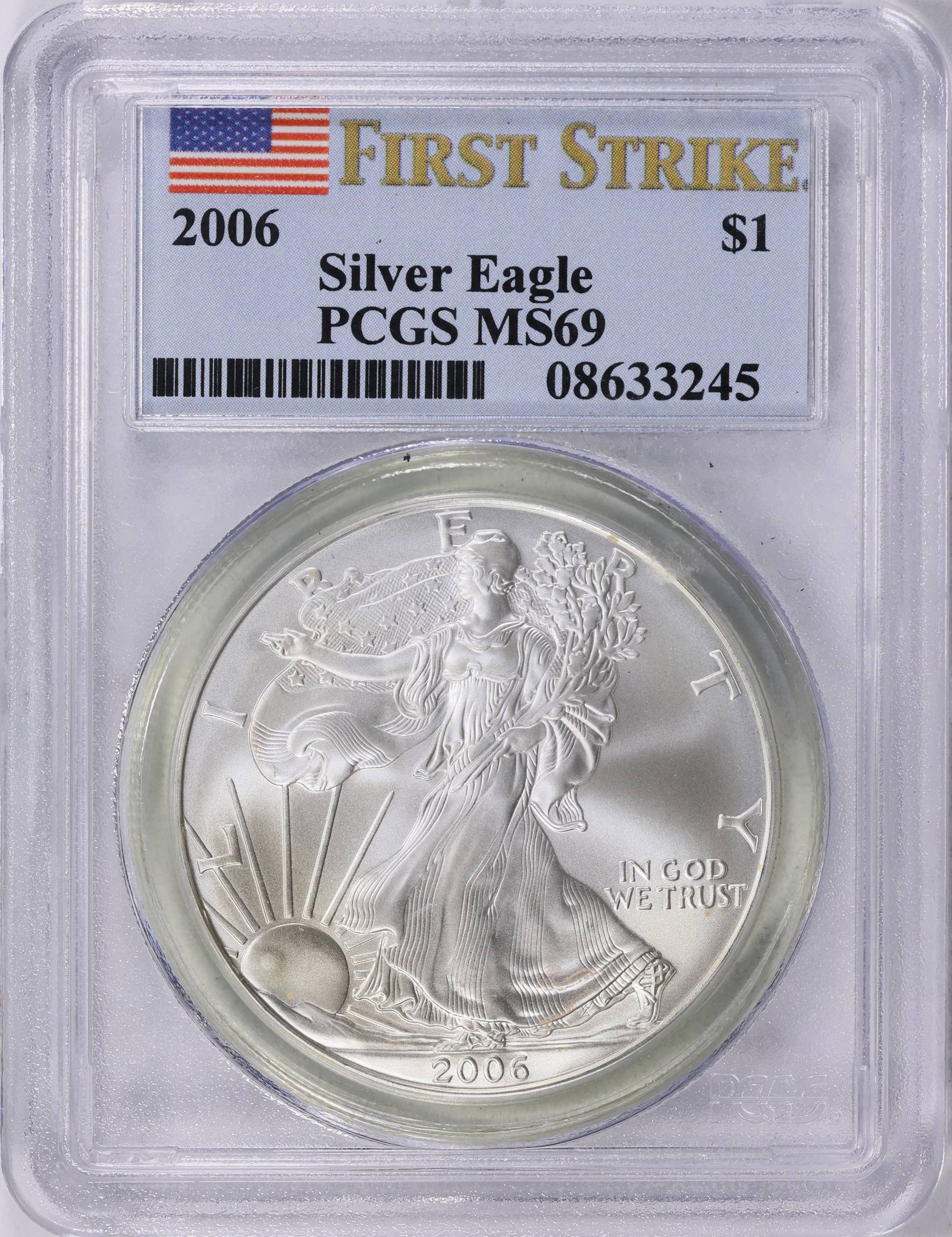 2012 2006 Silver Eagle PCGS イーグル 銀貨　１ドル 2006 $1 Silver Eagle First Strike PCGS MS-69 (Item 2050756