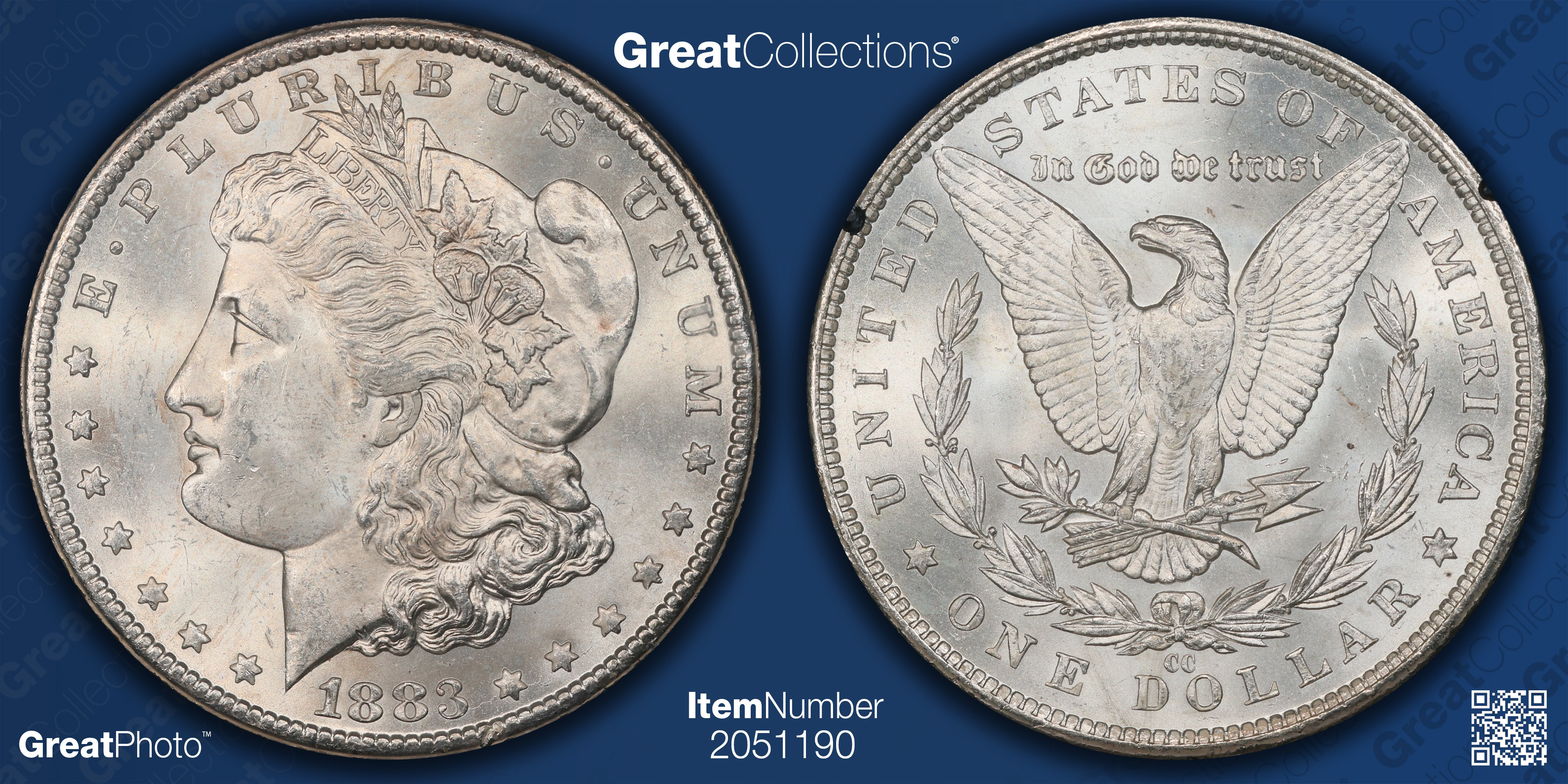 1883-CC Morgan Silver Dollar GSA Hoard PCGS MS-63 (GSA Holder