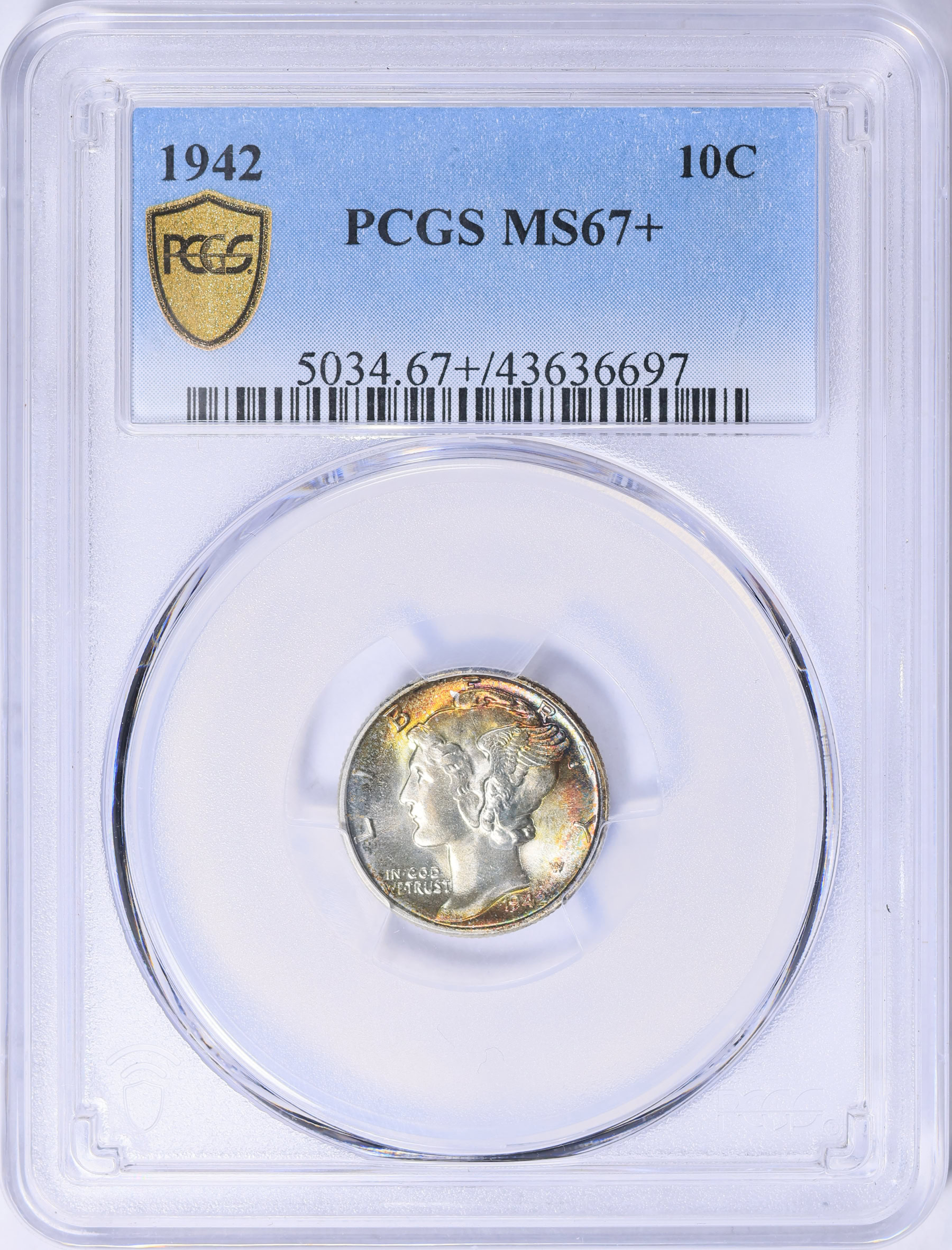 1942 Mercury Dime PCGS MS-67+ (Toned) (Item 2051497