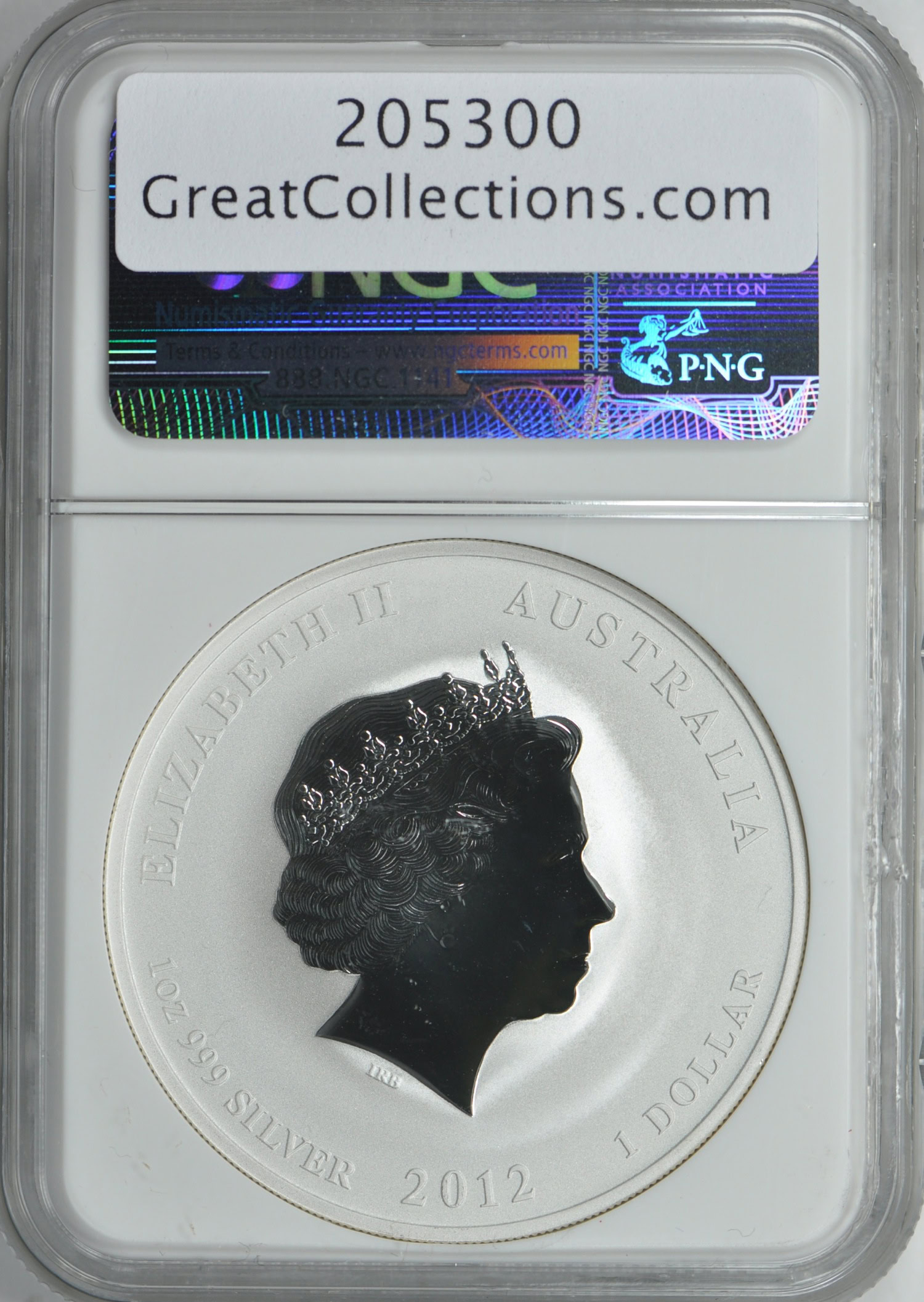 Australia 2012-P S$1 Gilt Silver Dragon NGC MS-70 (Item 205300